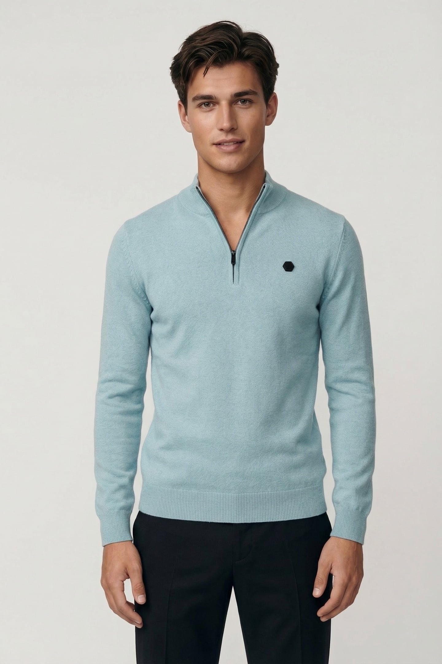 PULLOVER HALF ZIP MELANGE ICE 1