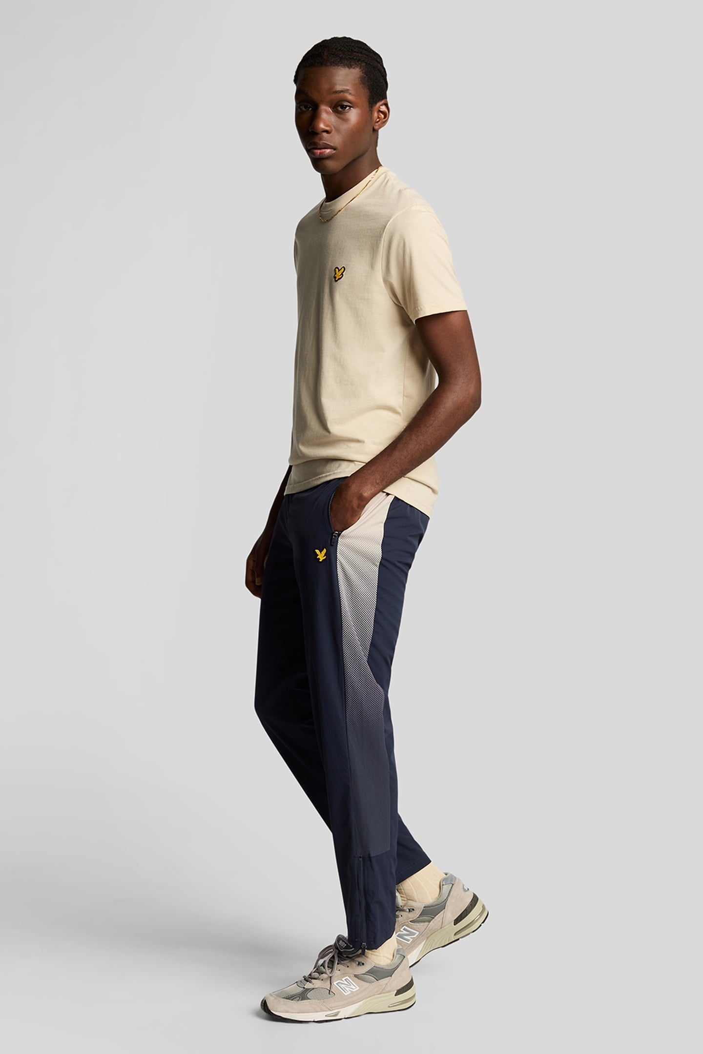 GRADIENT COLOUR BLOCK TRACKIES DARK NAVY/COOL TAUPE 2