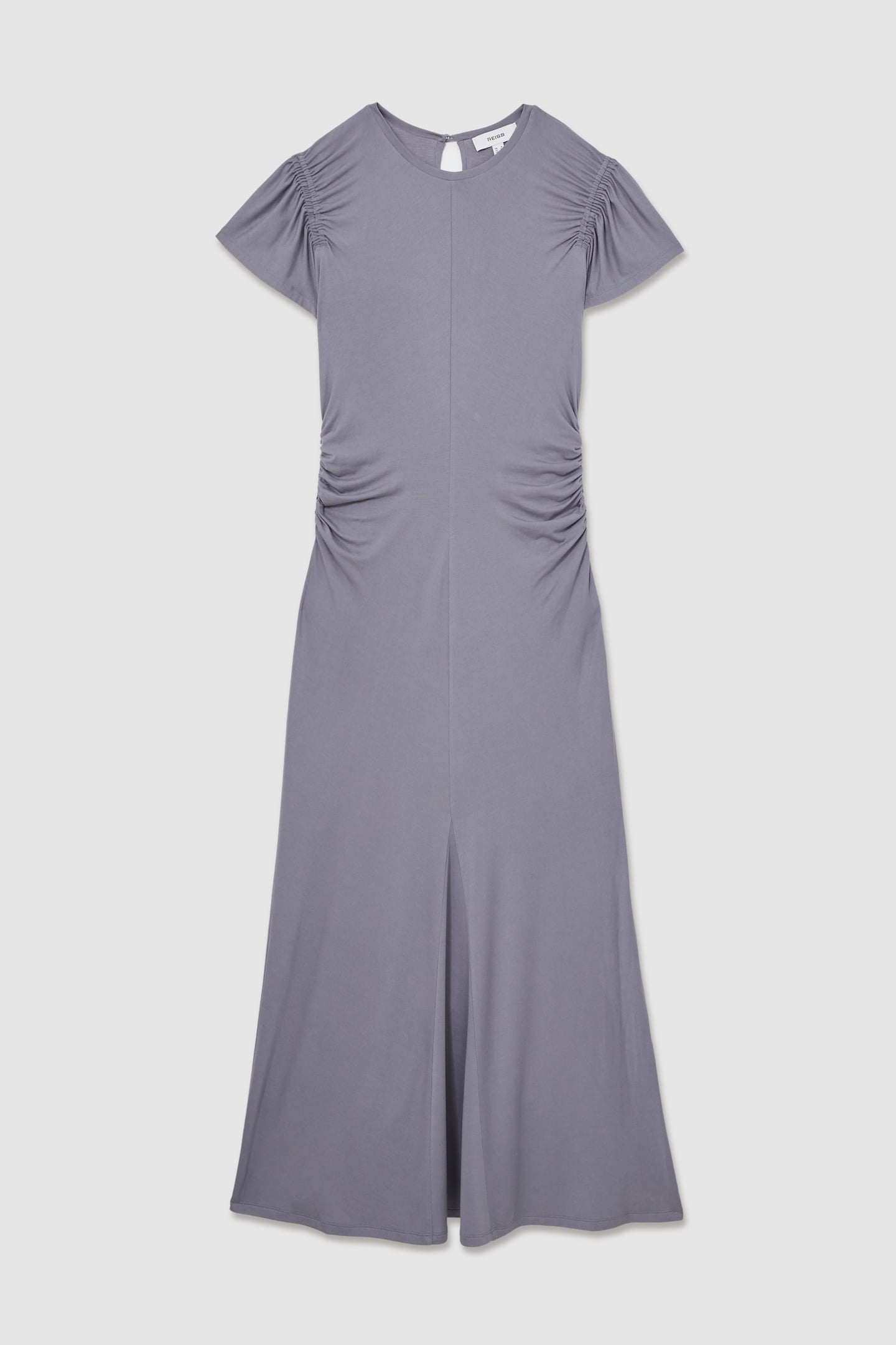 RUCHED SLEEVED JERSEY DRESS GREY 3