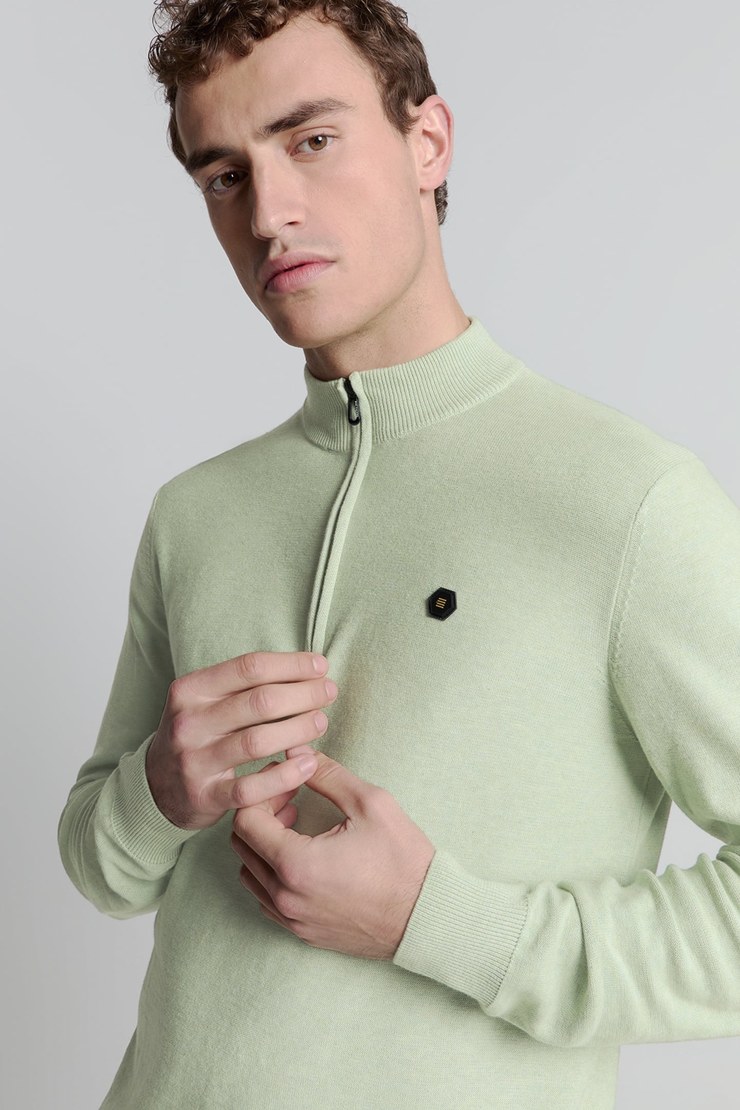 PULLOVER HALF ZIP MELANGE MINT 3