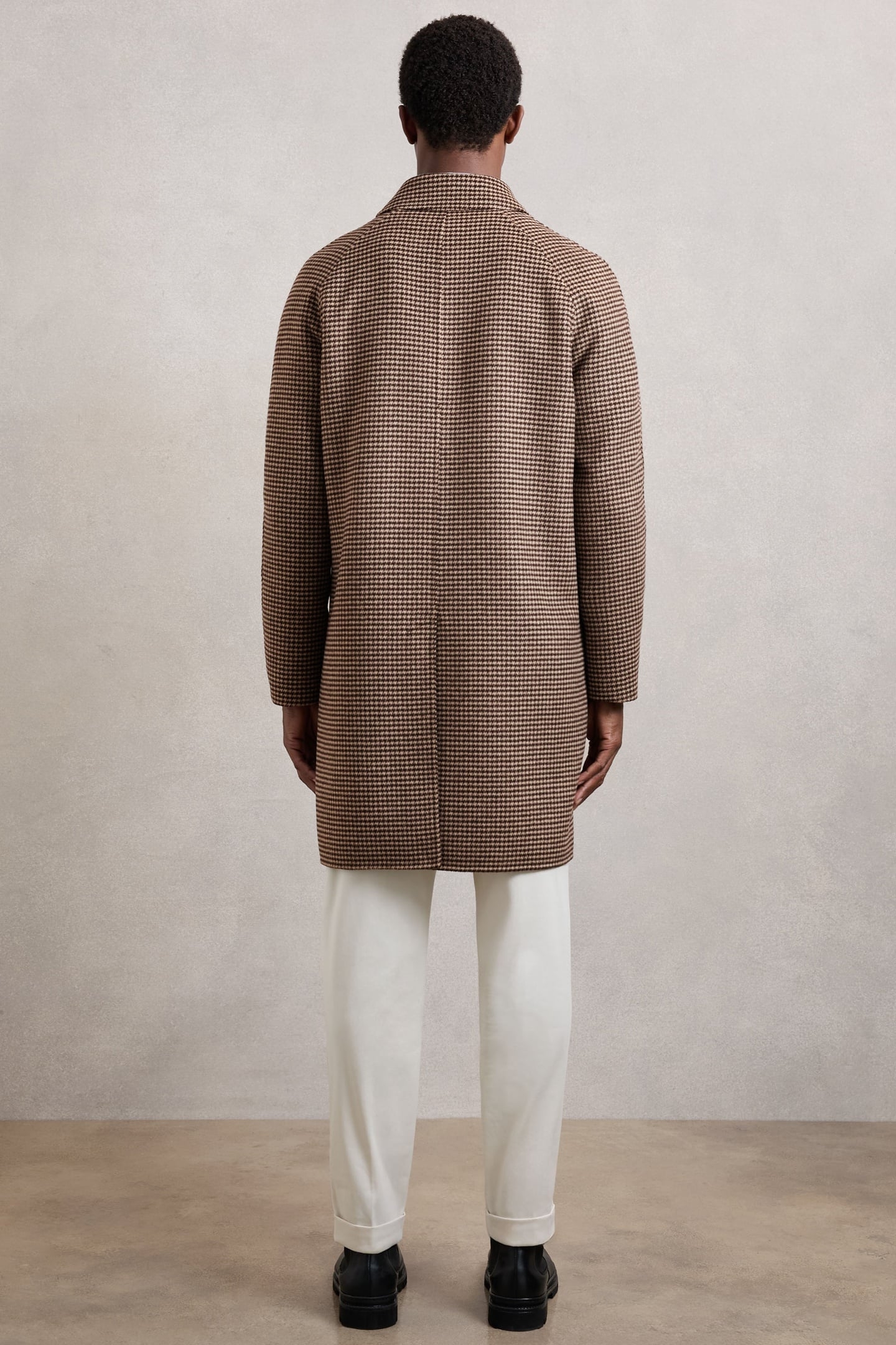 SB DOGTOOTH CHECK OVERCOAT BROWN 2