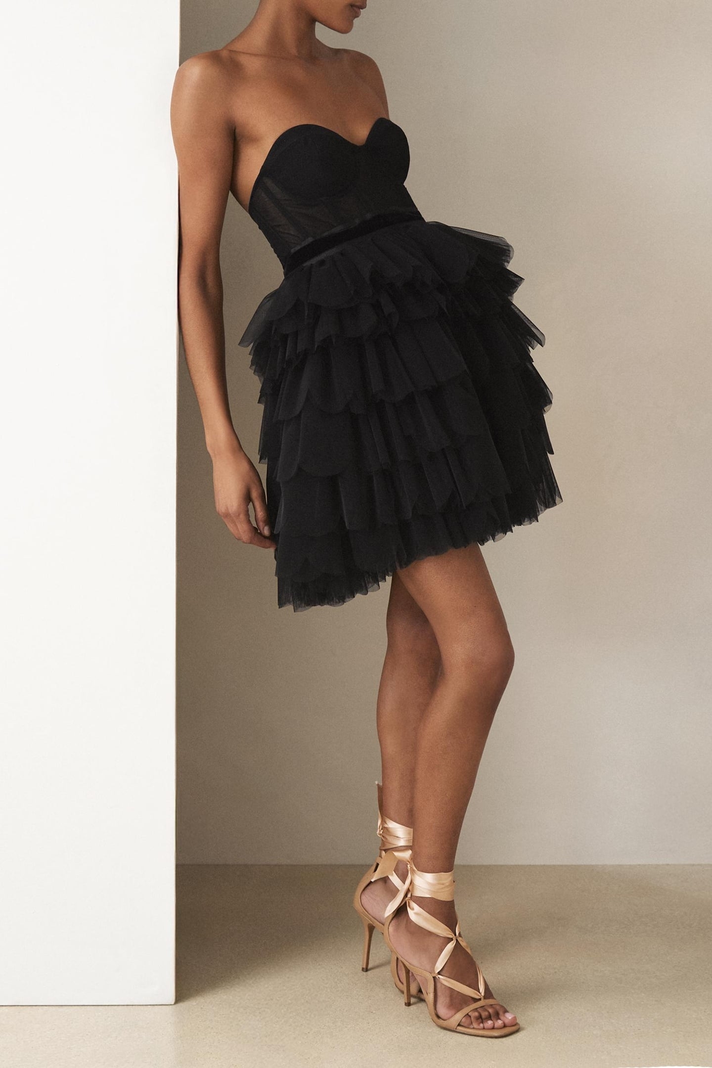 TULLE MINI DRESS BLACK 1