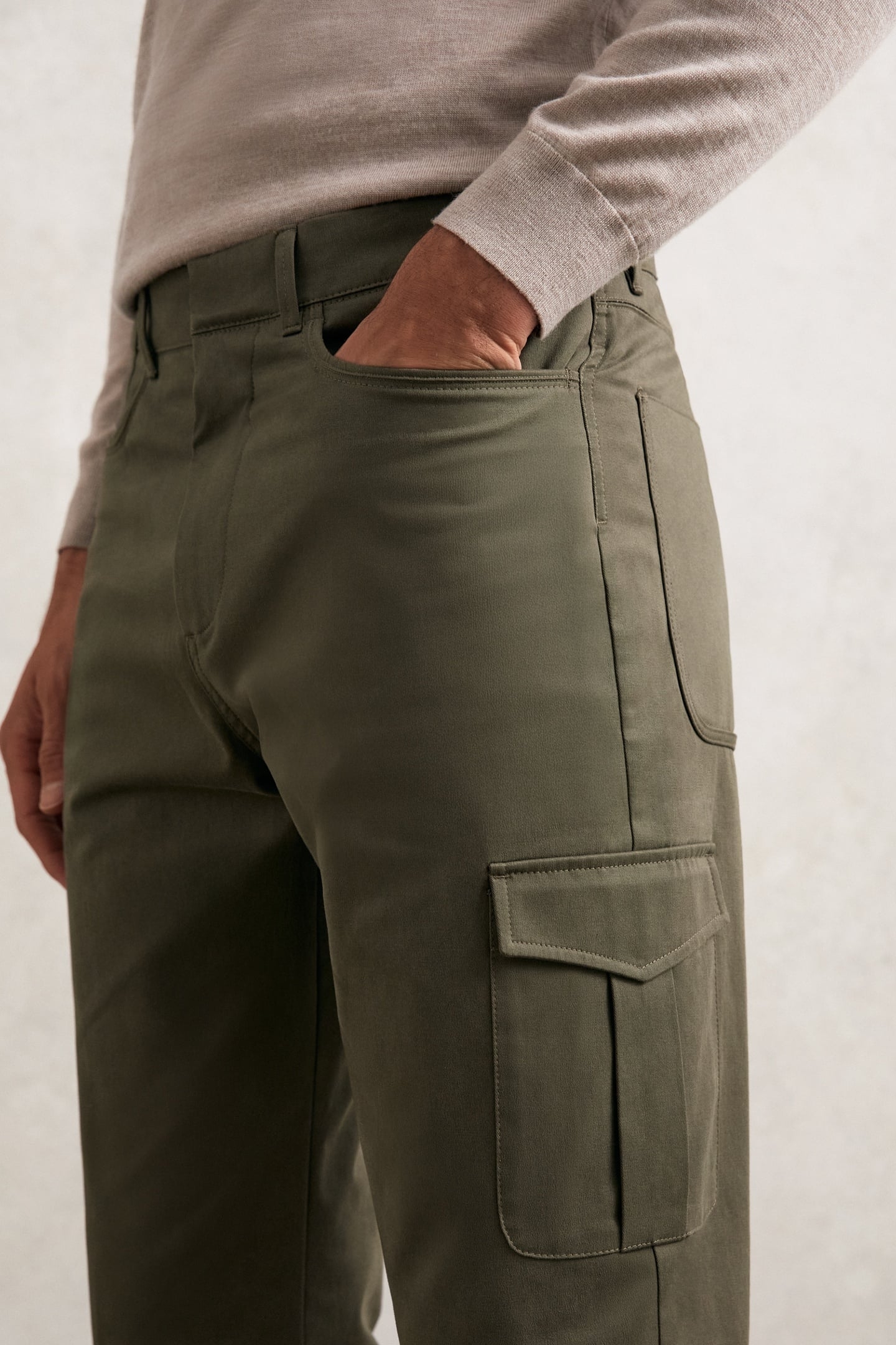 COTTON CARGO TROUSER OLIVE GREEN 5