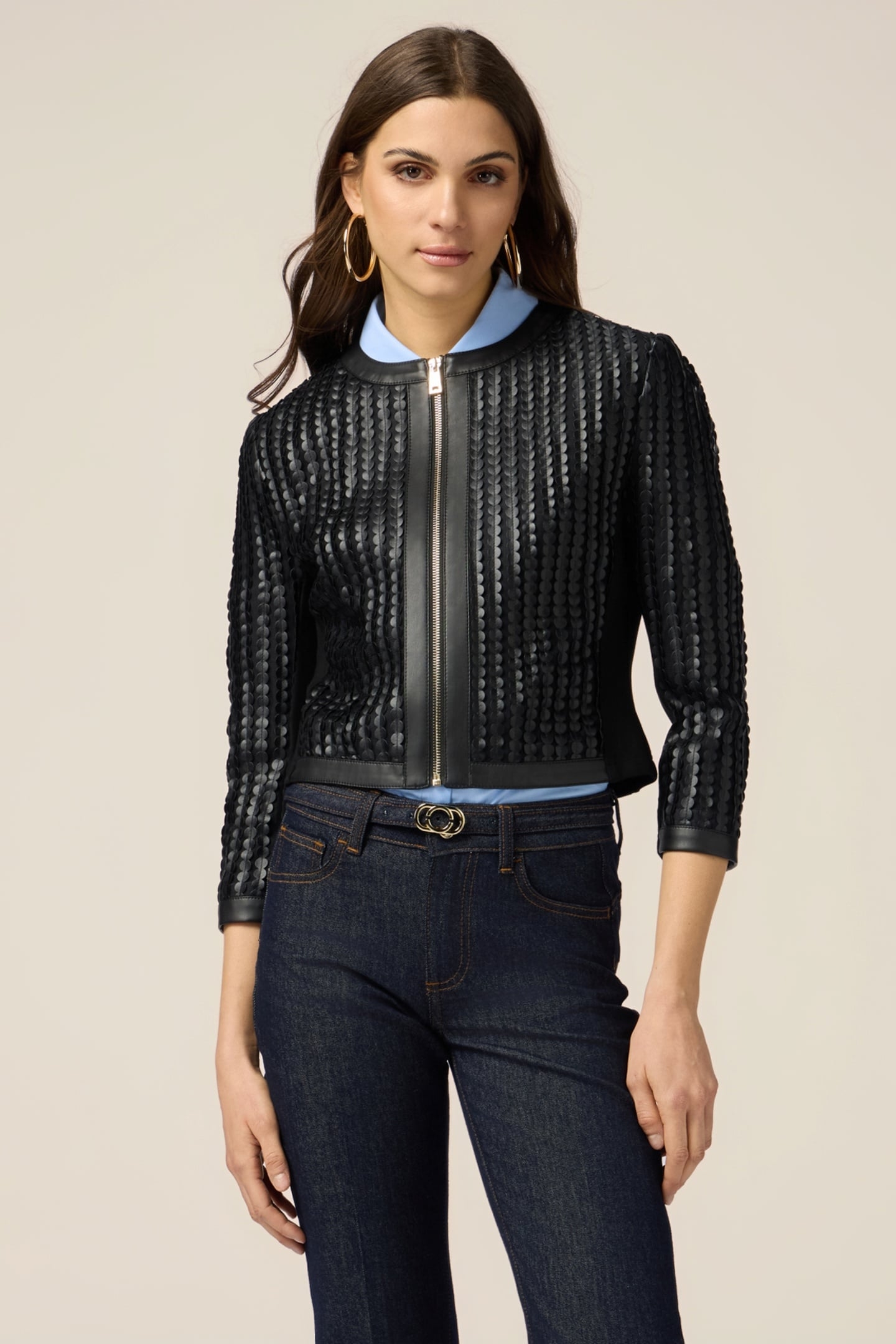 SHORT JACKET WITH LASER PROCESSING BLACK 2