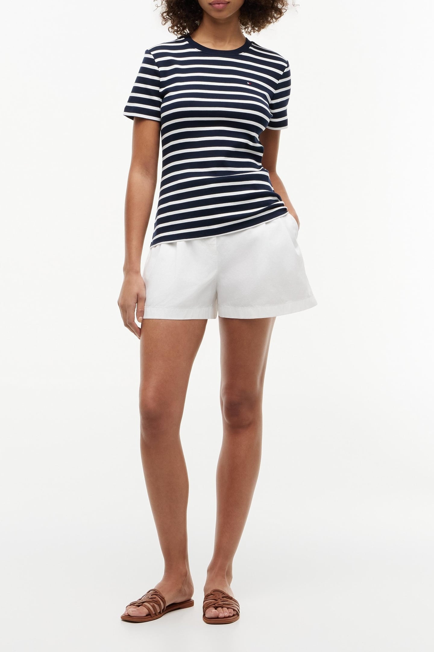 SLIM CODY C-NECK SS BRETON STRIPE DARK NIGHT/ECRU 1