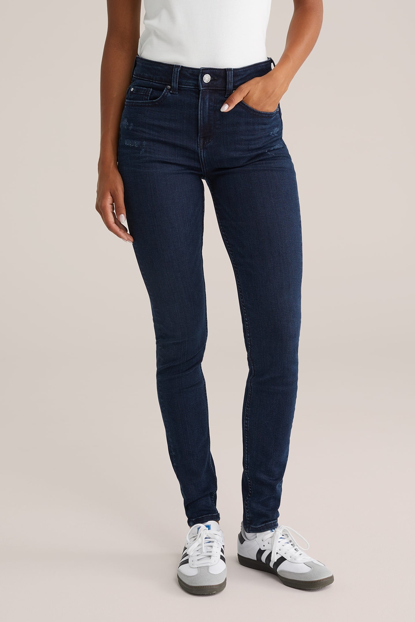 5-POCKET MID WAIST NAVY BLUE 1