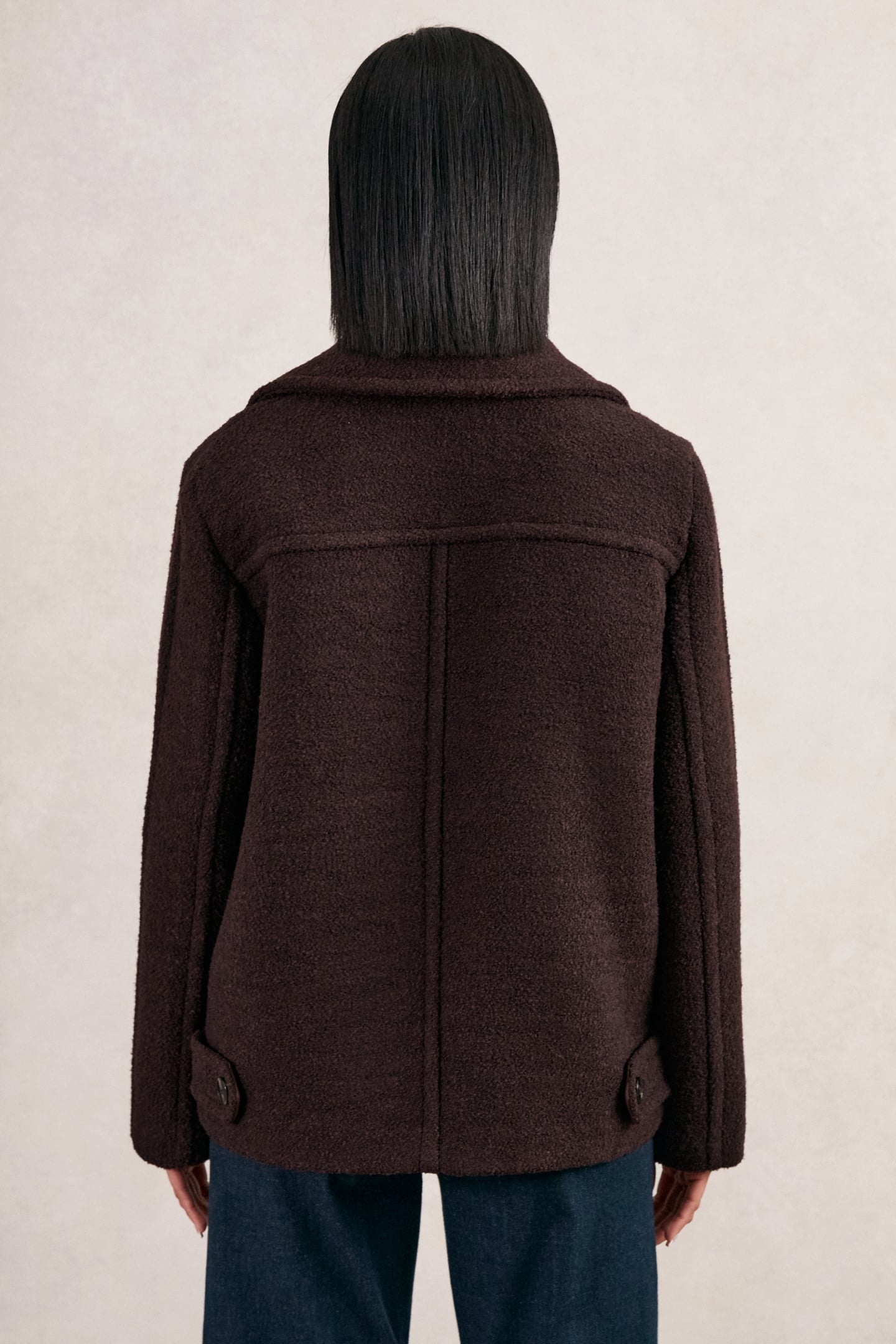 SHORT WOOL COAT BURGUNDY 2