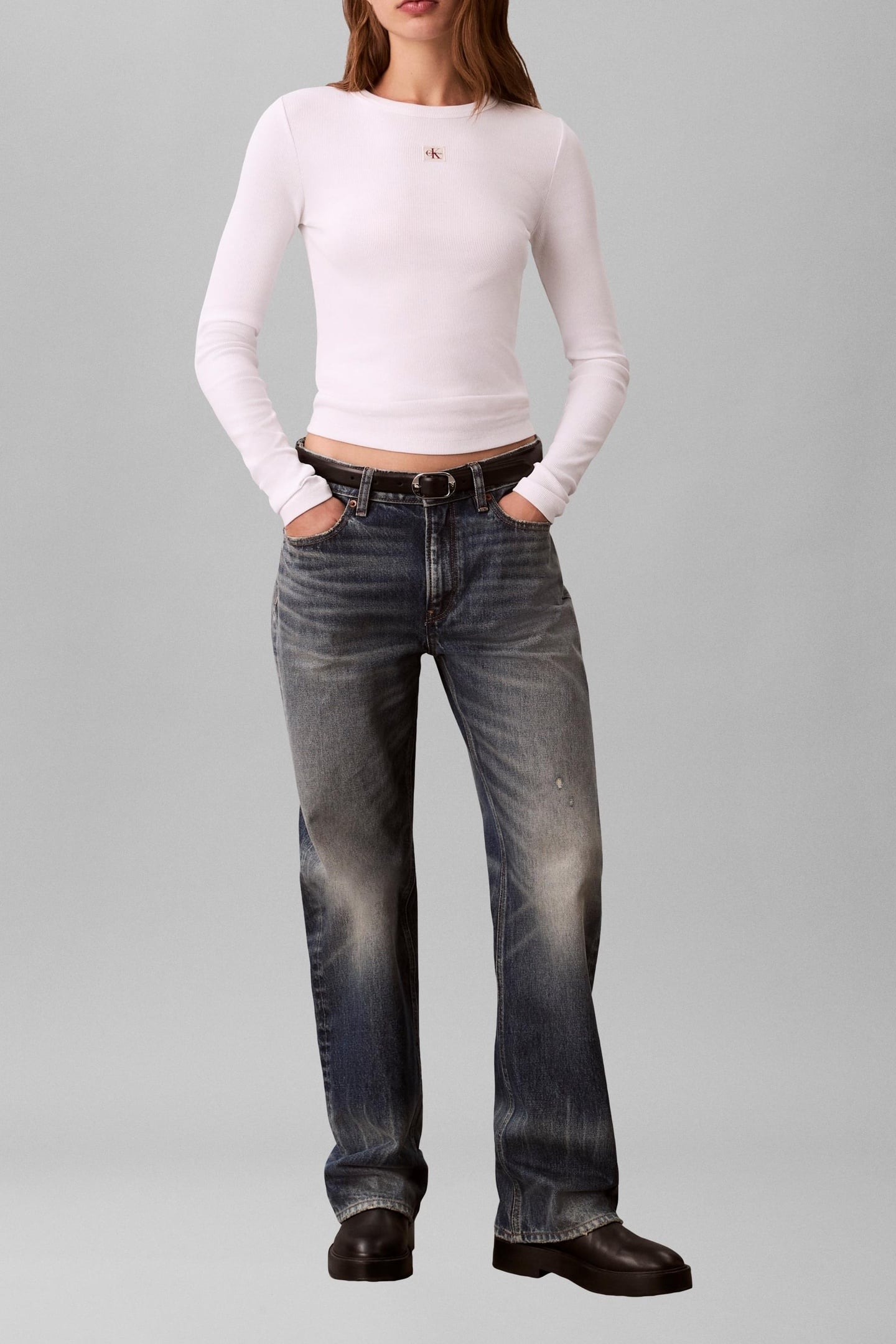 LS WOVEN LABEL 2X2 BLOUSE BRILLIANT WHITE 2