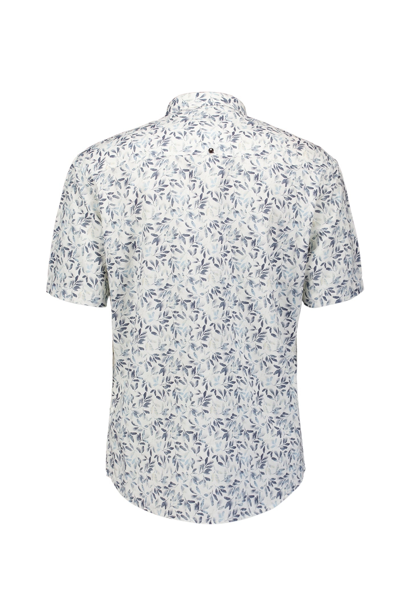 SHIRT SHORT SLEEVE ALLOVER PRINTED SLUB BLUE 2