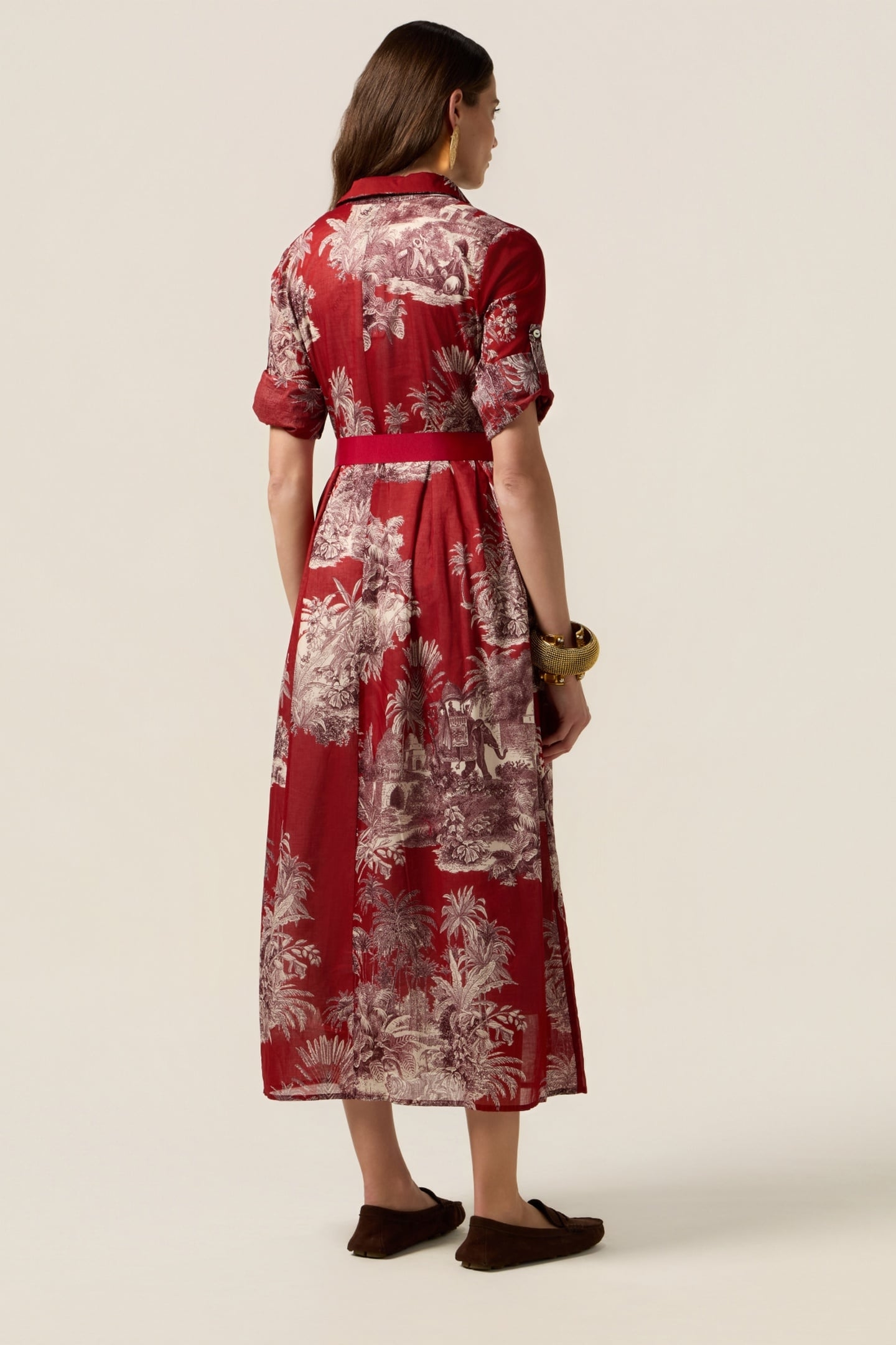 PATTERNED SHIRTDRESS BURGUNDY 2