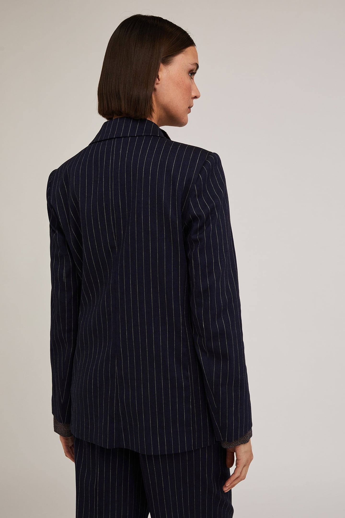 PINSTRIPED SINGLE-BREASTED BLAZER BLUE 2