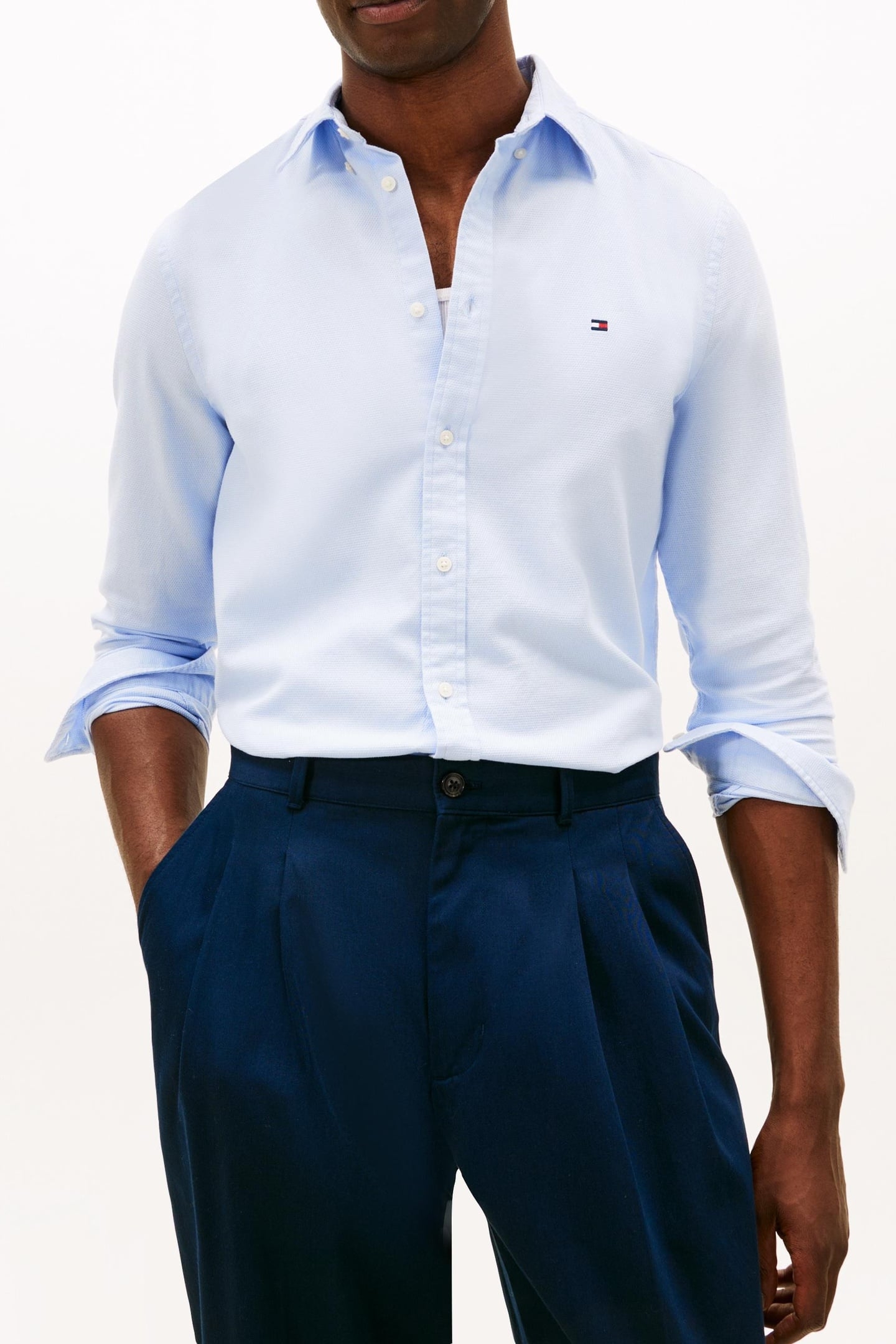 FLEX DOBBY SLIM FIT SHIRT SWEET BLUE 1