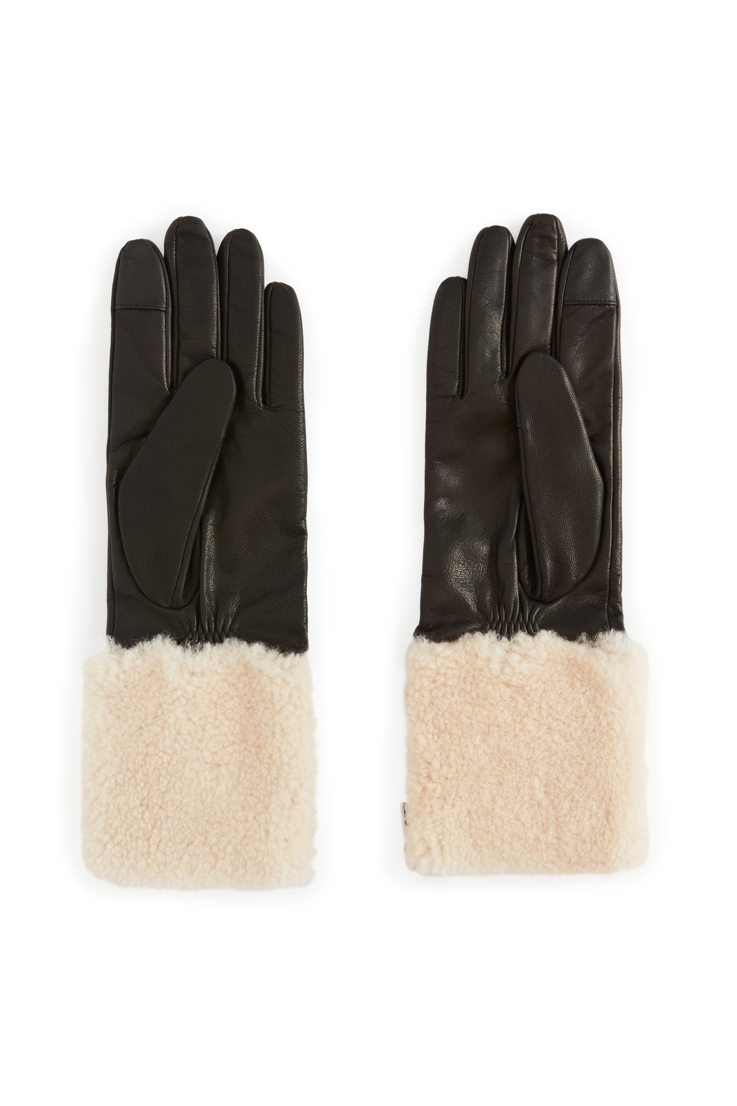 SASHA SHEARLING GLOV BLACK/ECRU WHITE 1