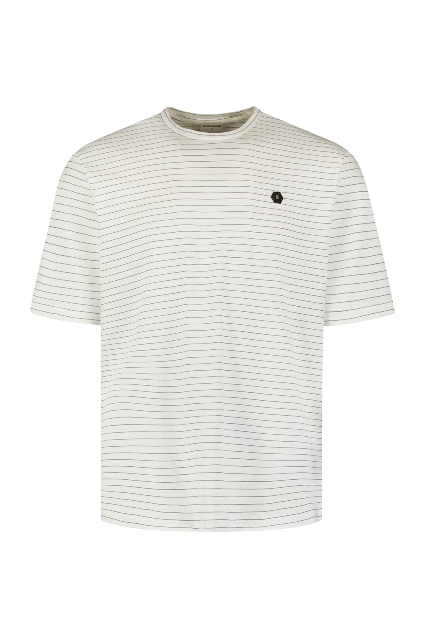 T-SHIRT CREWNECK PIN STRIPE GARMENT DYED WHITE 1