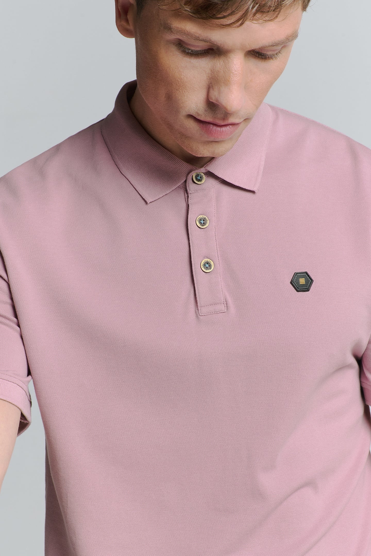 POLO PIQUE GARMENT DYED MAUVE 4