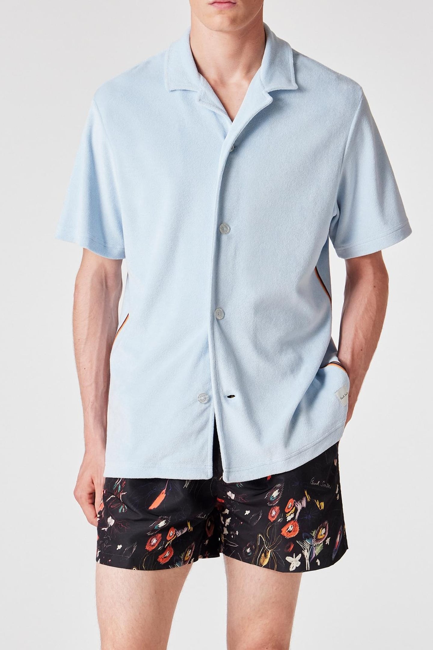 SHIRT SS TOWEL STRIPE LIGHT BLUE 1