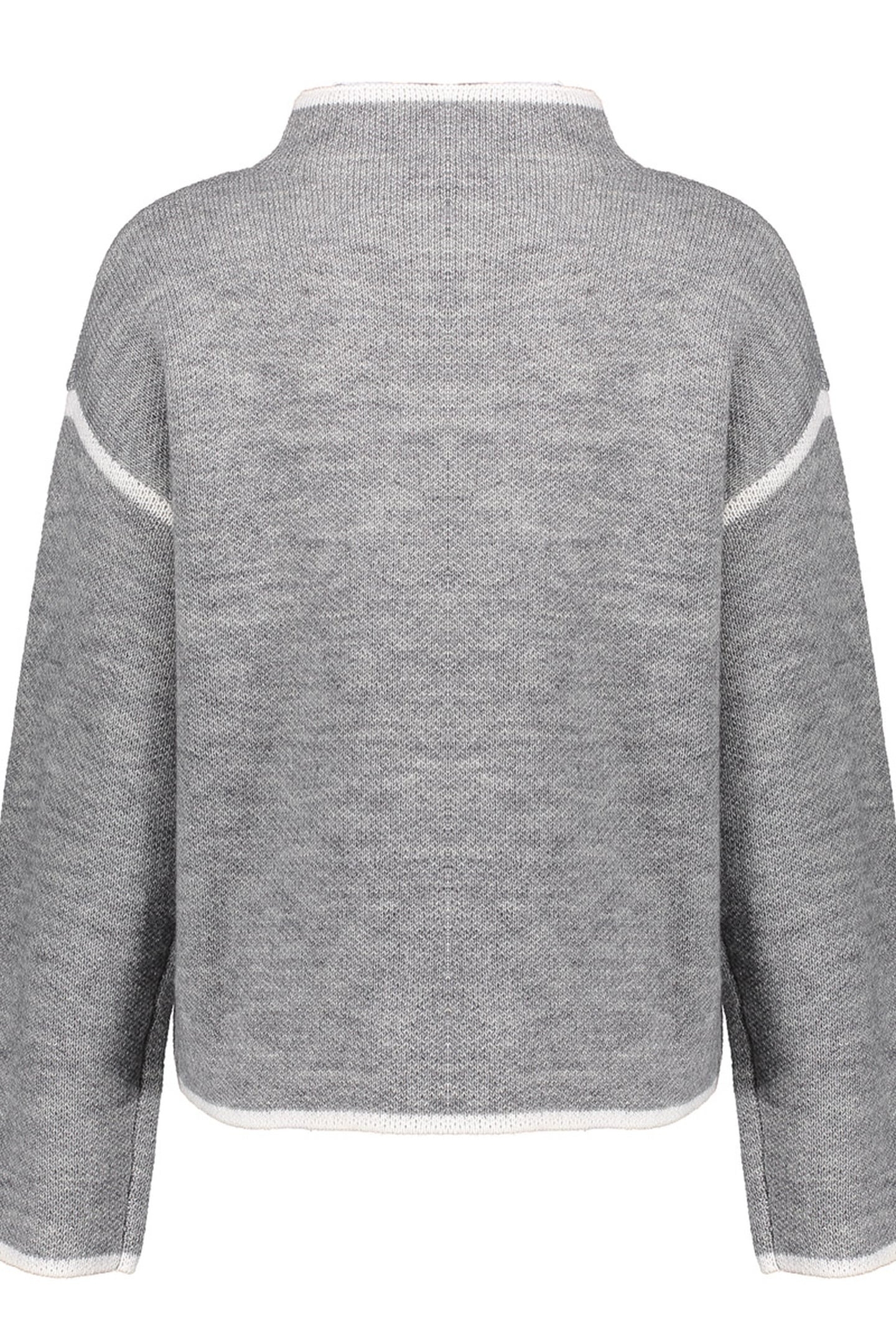 PULL TURTLE CONTRAST STRIPE GREY MELANGE/OFFWHITE 2