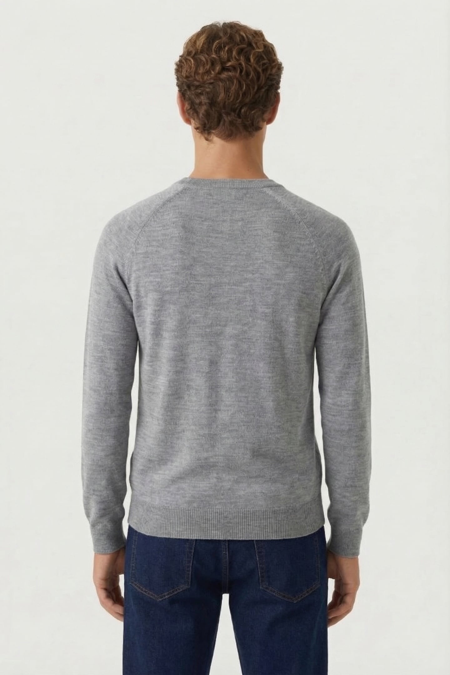 CREW NECK RAGLAN KNITS GREY HEATHER MELANGE 2