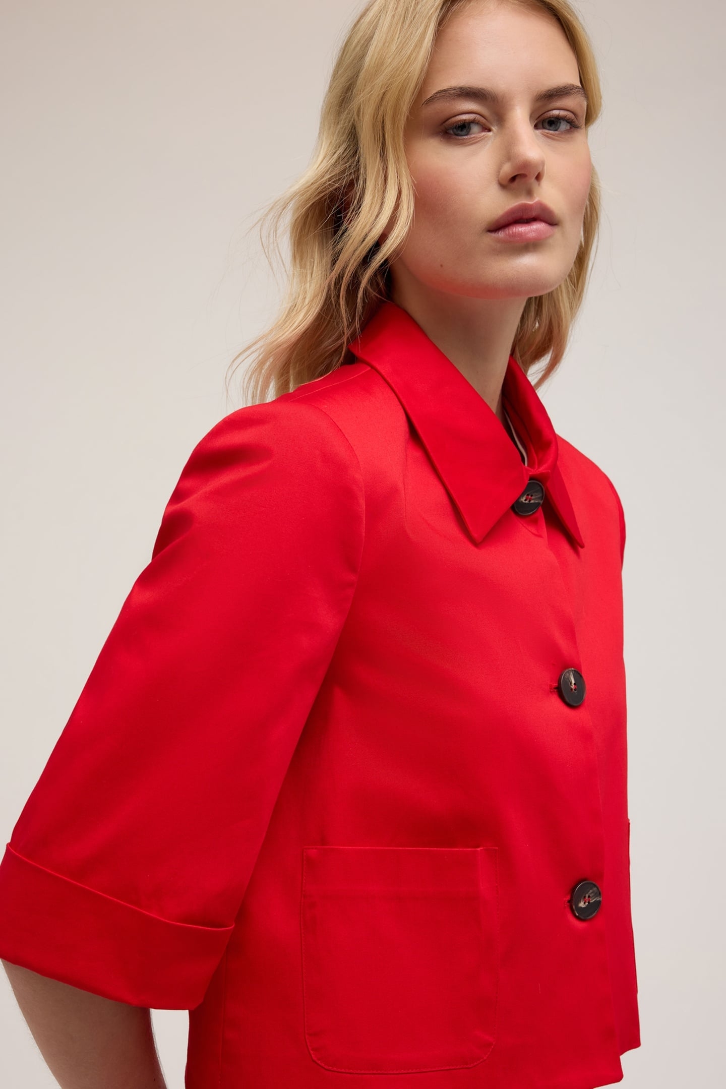 STRETCH SATIN DECONSTRUCTED JACKET PINK 1