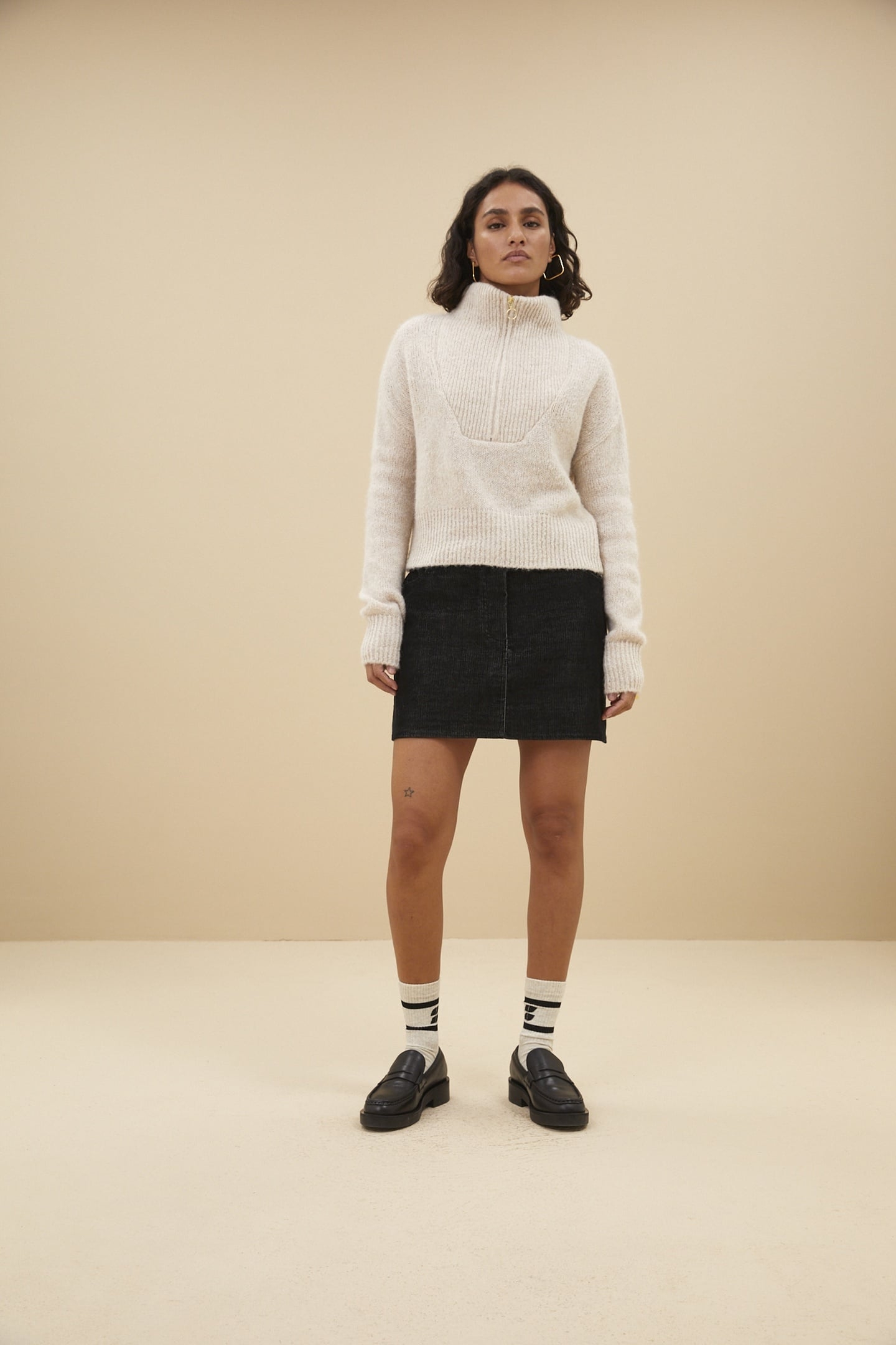 JOSIE CORD SKIRT BLACK 1