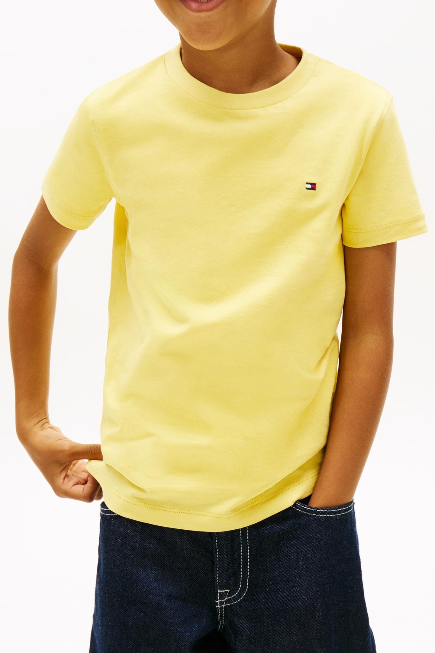 BOYS FLAG EMBROIDERY CREW NECK T-SHIRT YELLOW DAHLIA 5