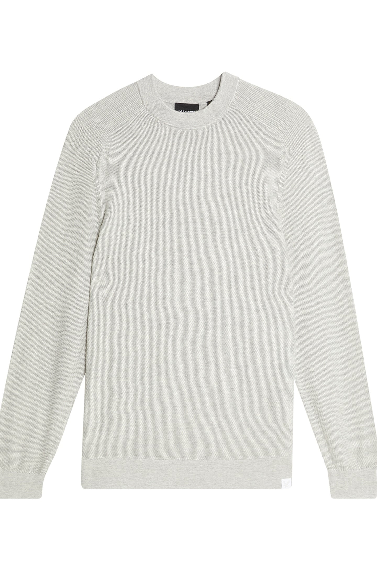 PIQUE MOCK NECK JUMPER LIGHT GREY MARL 4