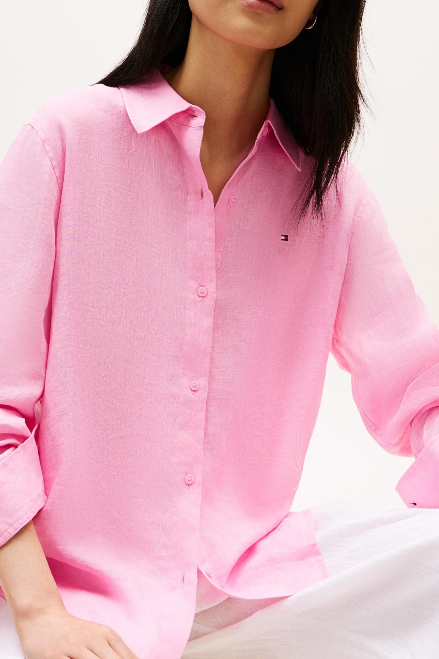 ESSENTIAL LINEN RELAXED LS SHIRT ROSE PETAL 4