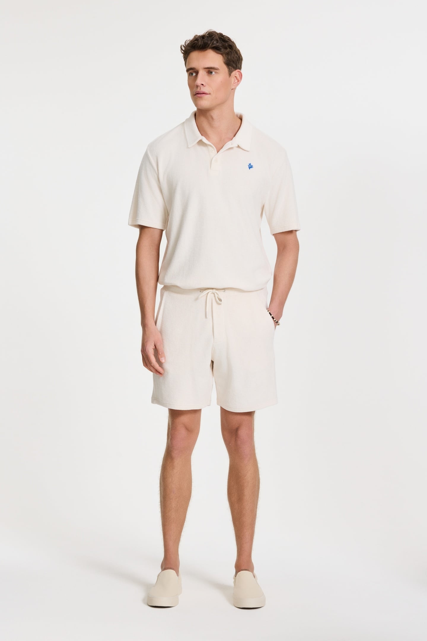 EVAN TOWELING SHORTS SOLID WHITE 8