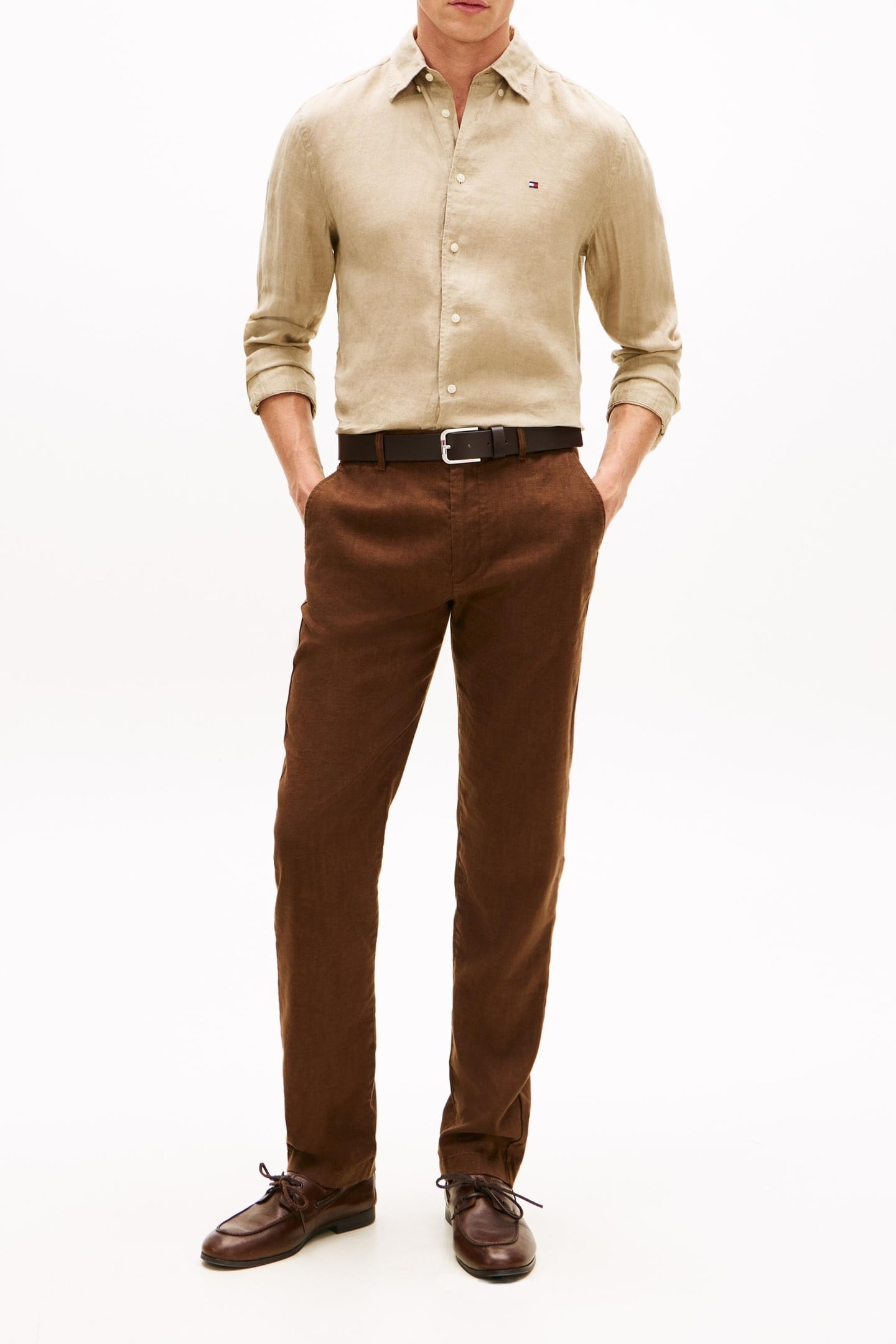 PIGMENT DYED LINEN SHIRT SANDALWOOD 1