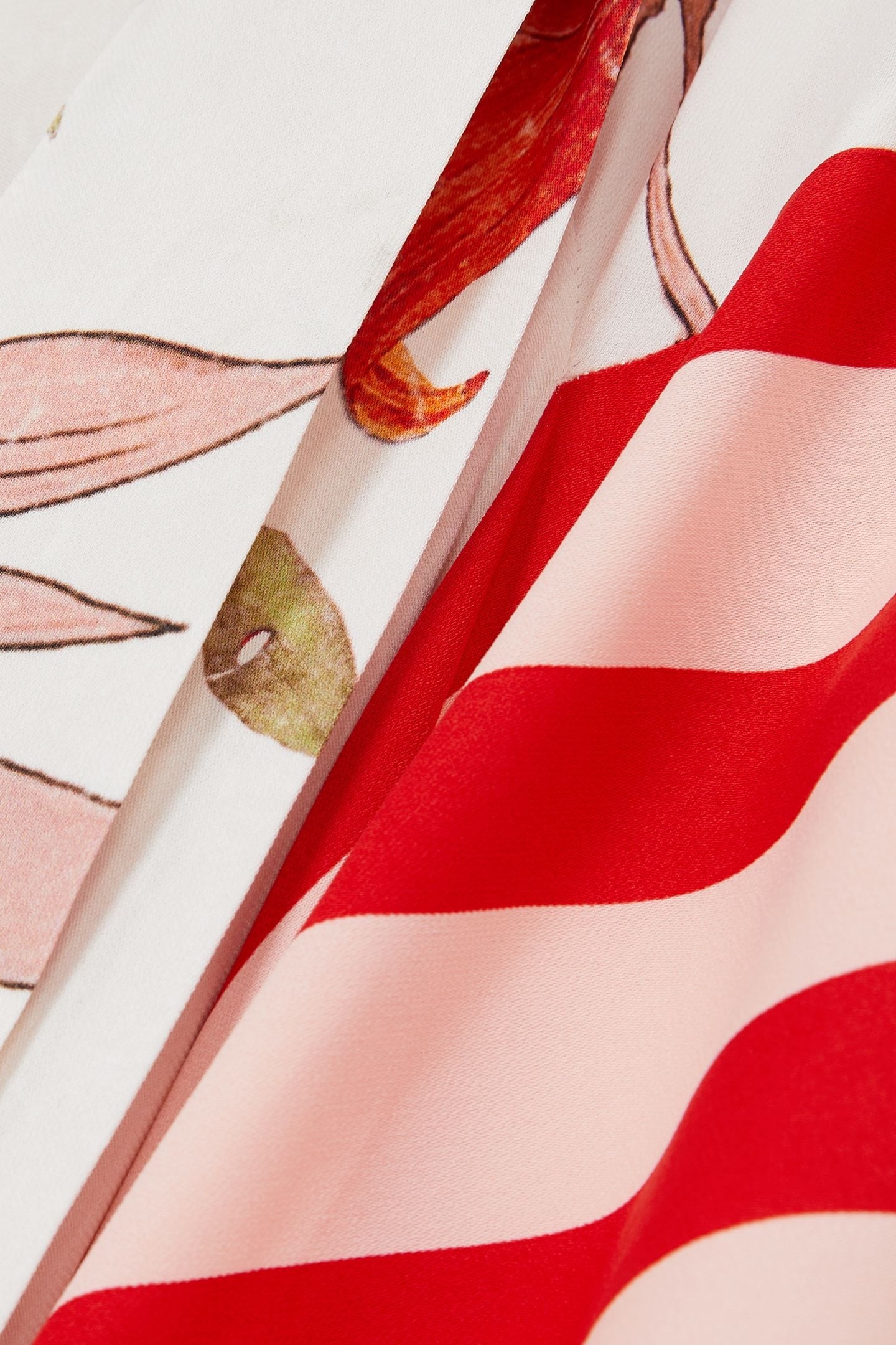 FLORAL STRIPE PRINT DRESS IVORY/RED 6