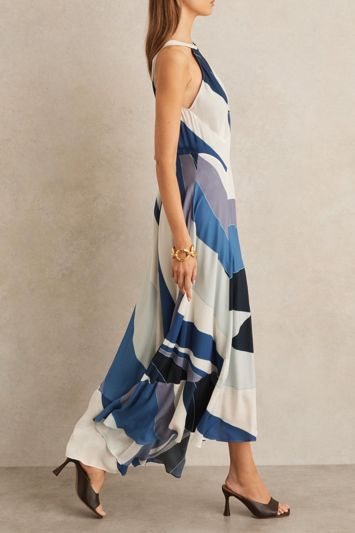 STRIPE MAXI OCCASION DRESS BLUE 3