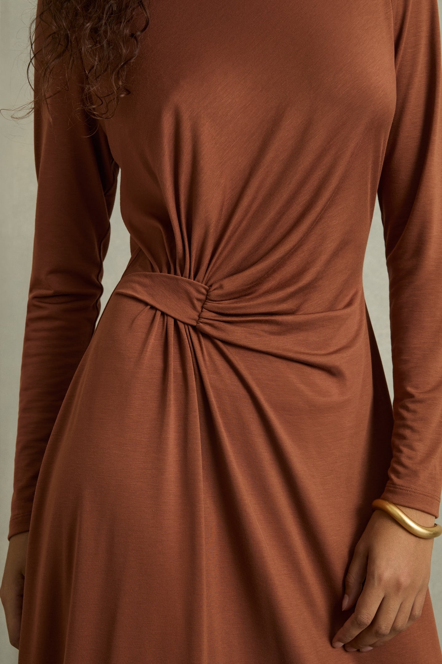 JERSEY MIDI DRESS CAMEL 4