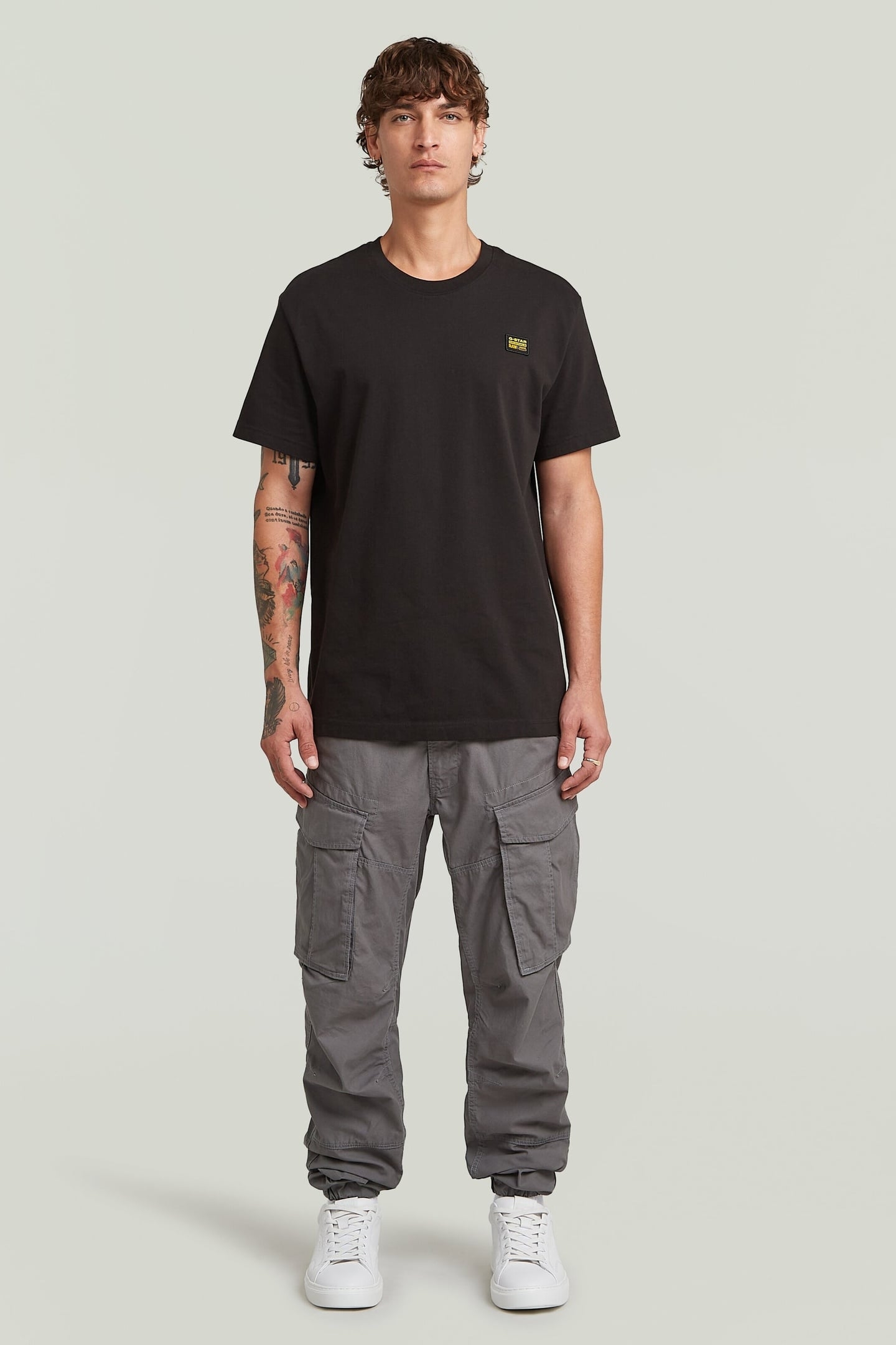 CARGO 3D REGULAR TAPERED CUFFED PANTS GRANITE 1