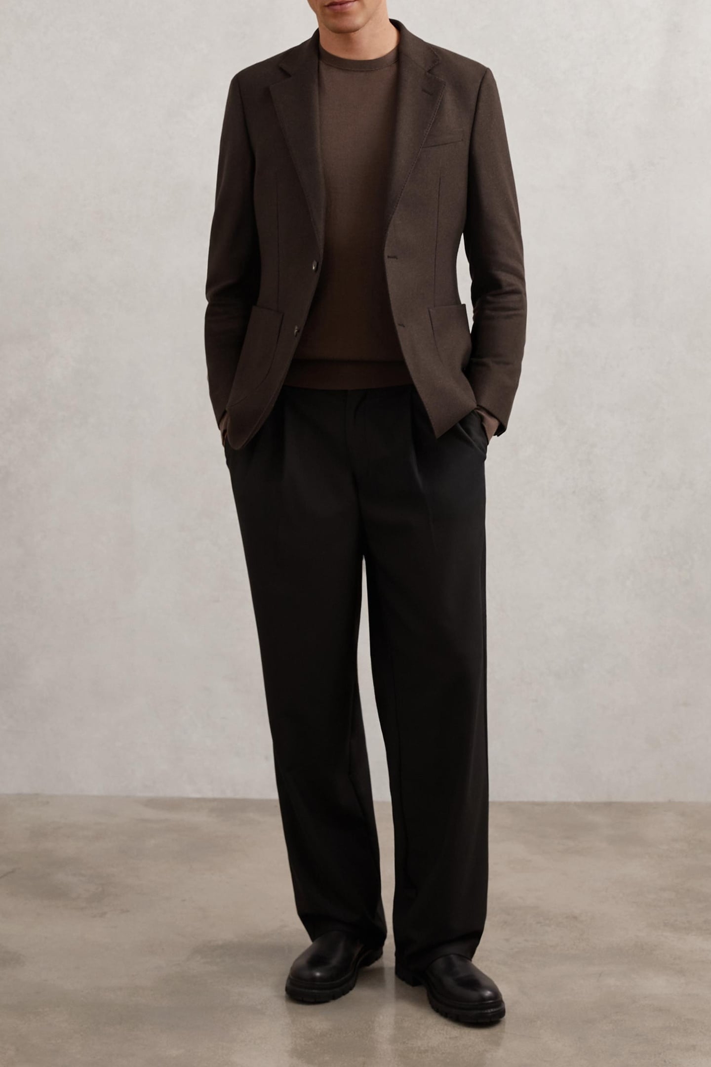 SB NOTCH FLANNEL BLAZER CHOCOLATE BROWN 3