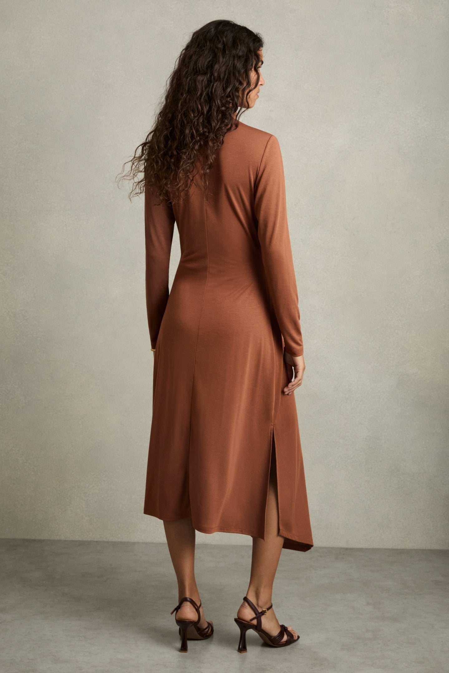 JERSEY MIDI DRESS CAMEL 2