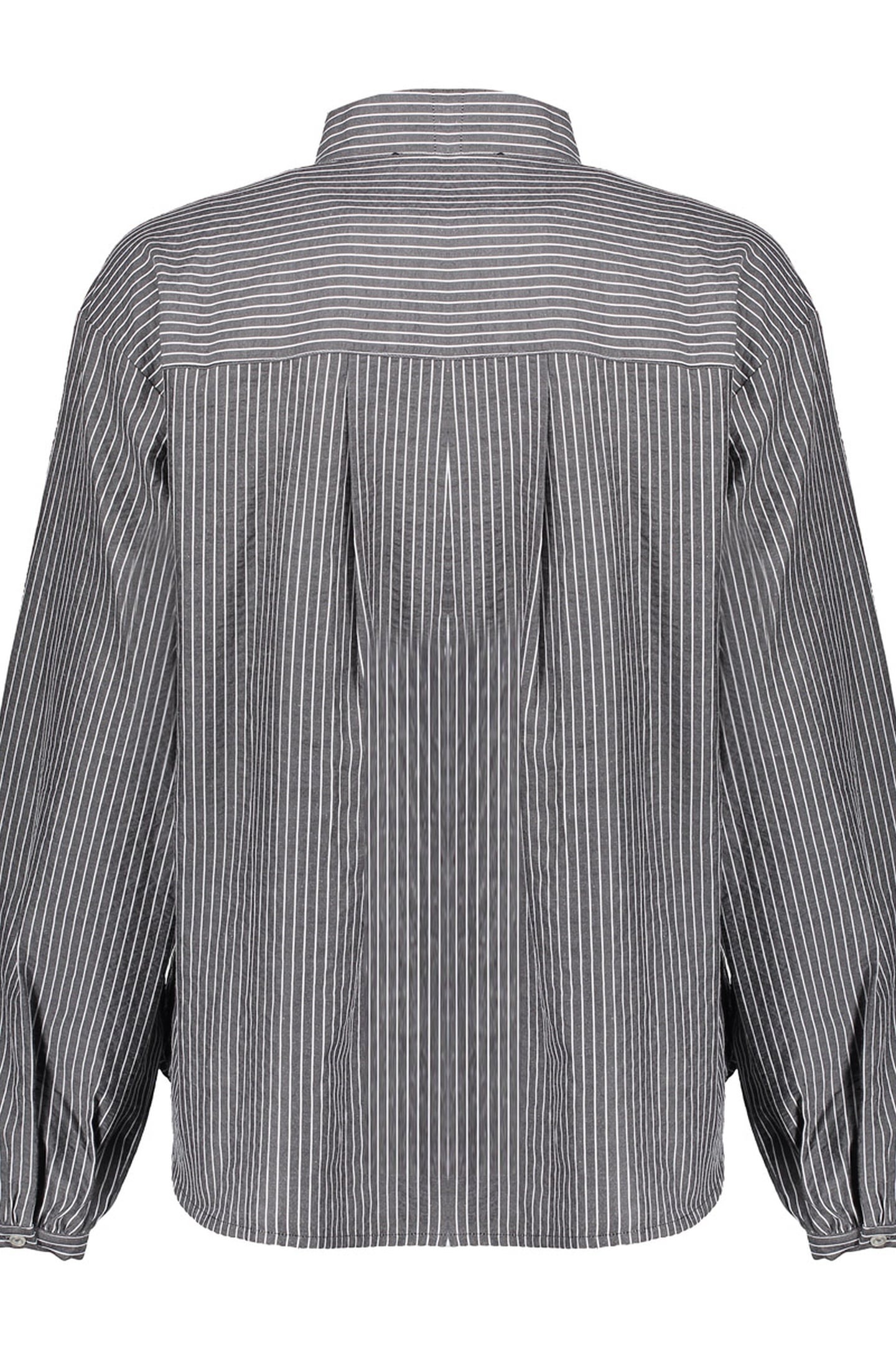 BLOUSE STRIPES WITH BOW GREY/WHITE 2