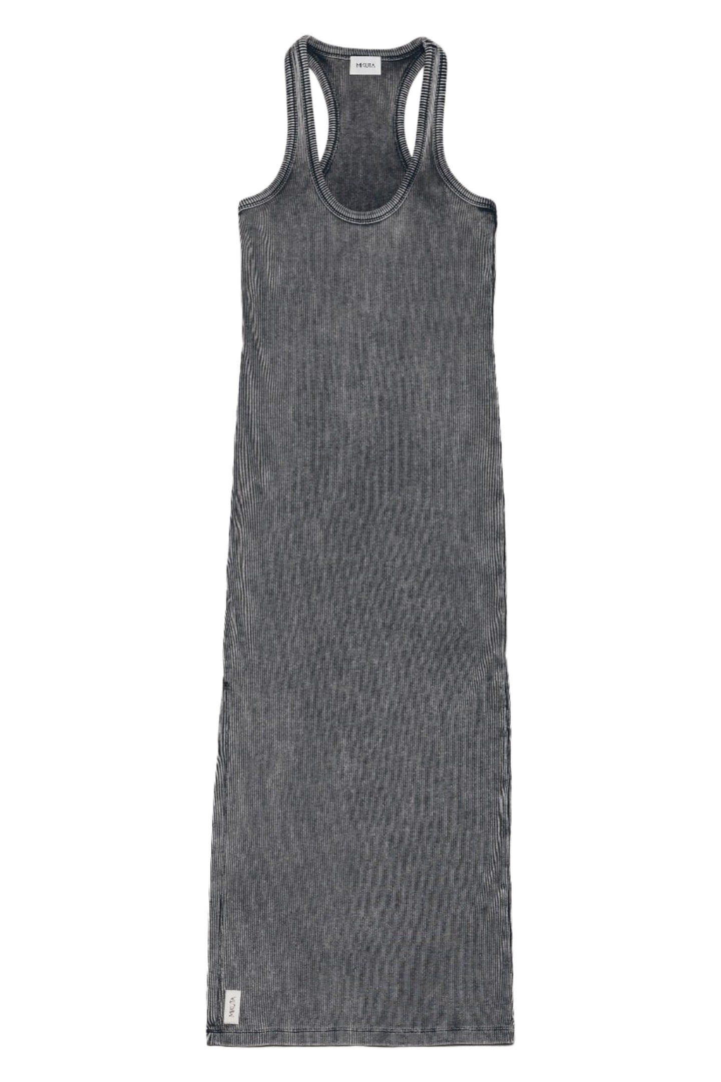 THE DARK RIBBED TANK DRESS BLACK 3