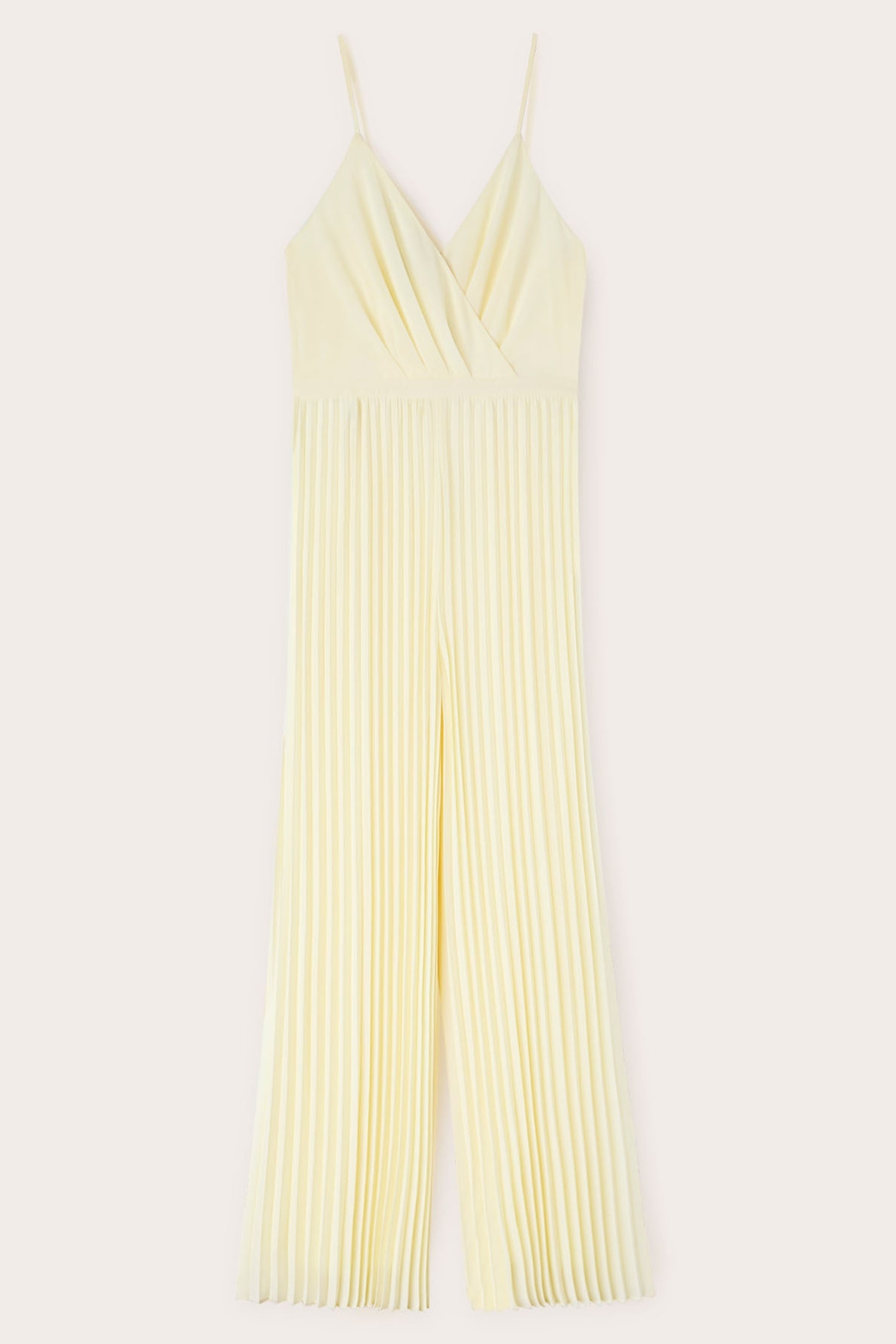 LONG SATIN PLEATED JUMPSUIT YELLOW 4