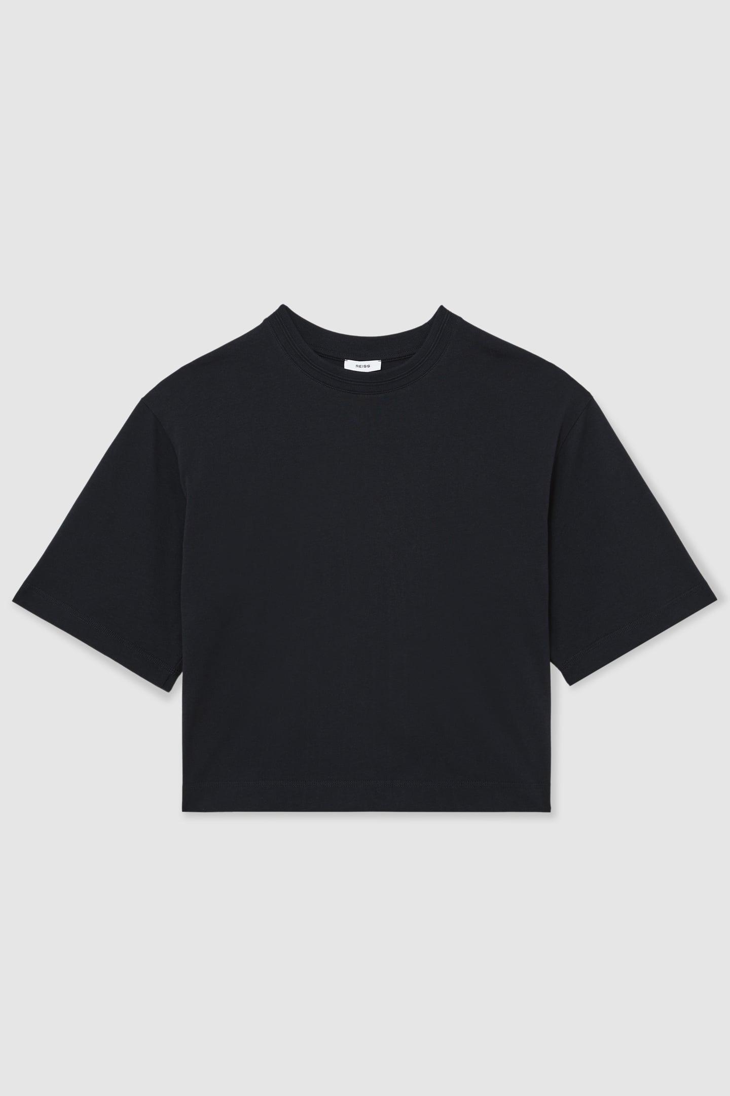 RIB NECK DETAIL T-SHIRT NAVY 4