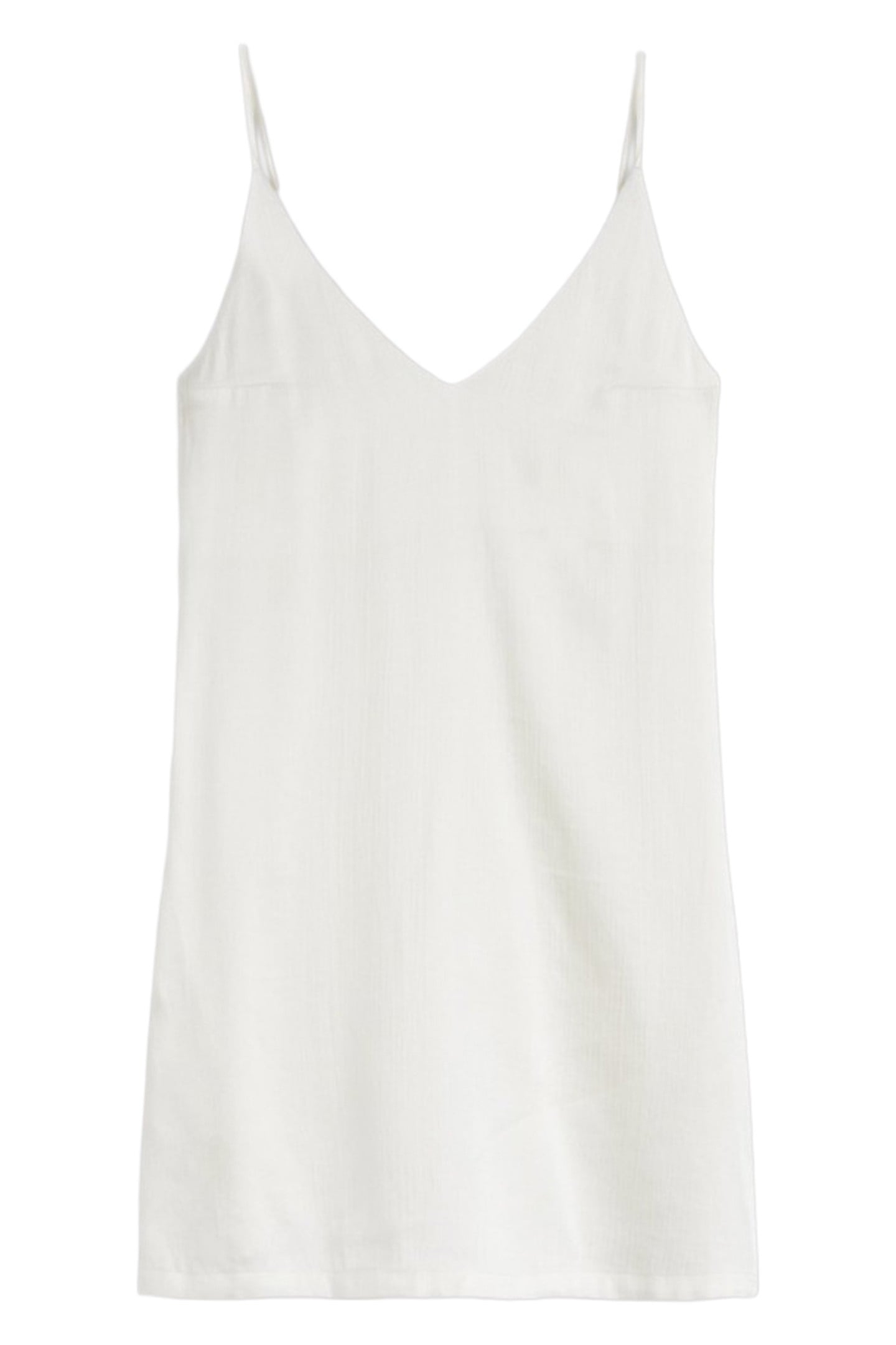 THE ECRU SHORT LYOCELL SLIP DRESS WHITE 3