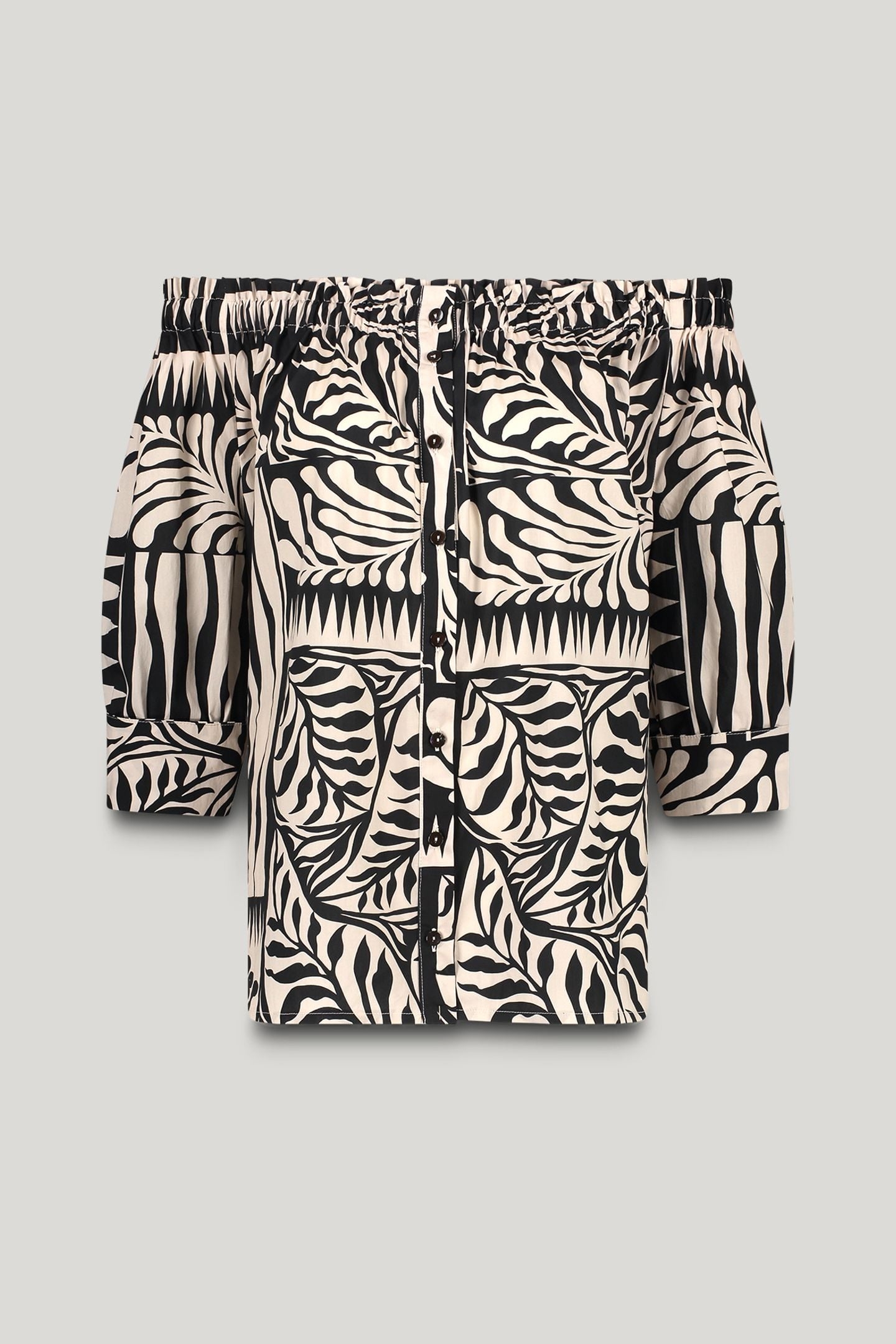 BLOUSE TWO TONE PRINT BLACK 3