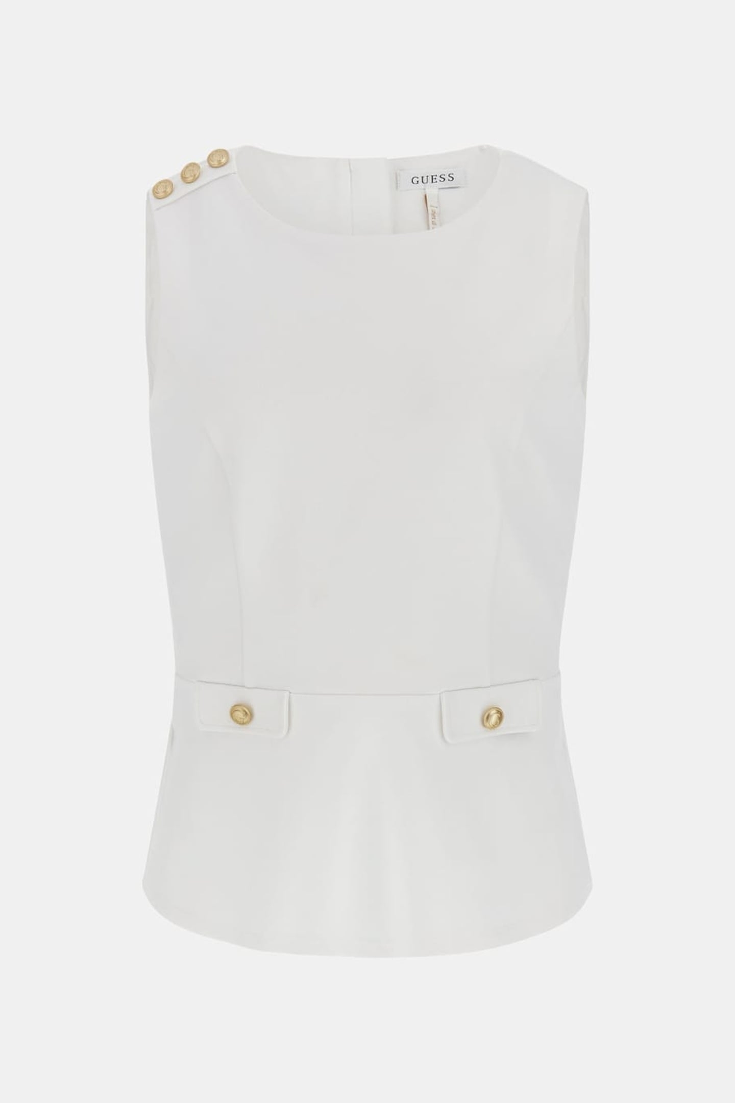 GUESS ECO AMBRE PEPLUM TOP PURE WHITE 5