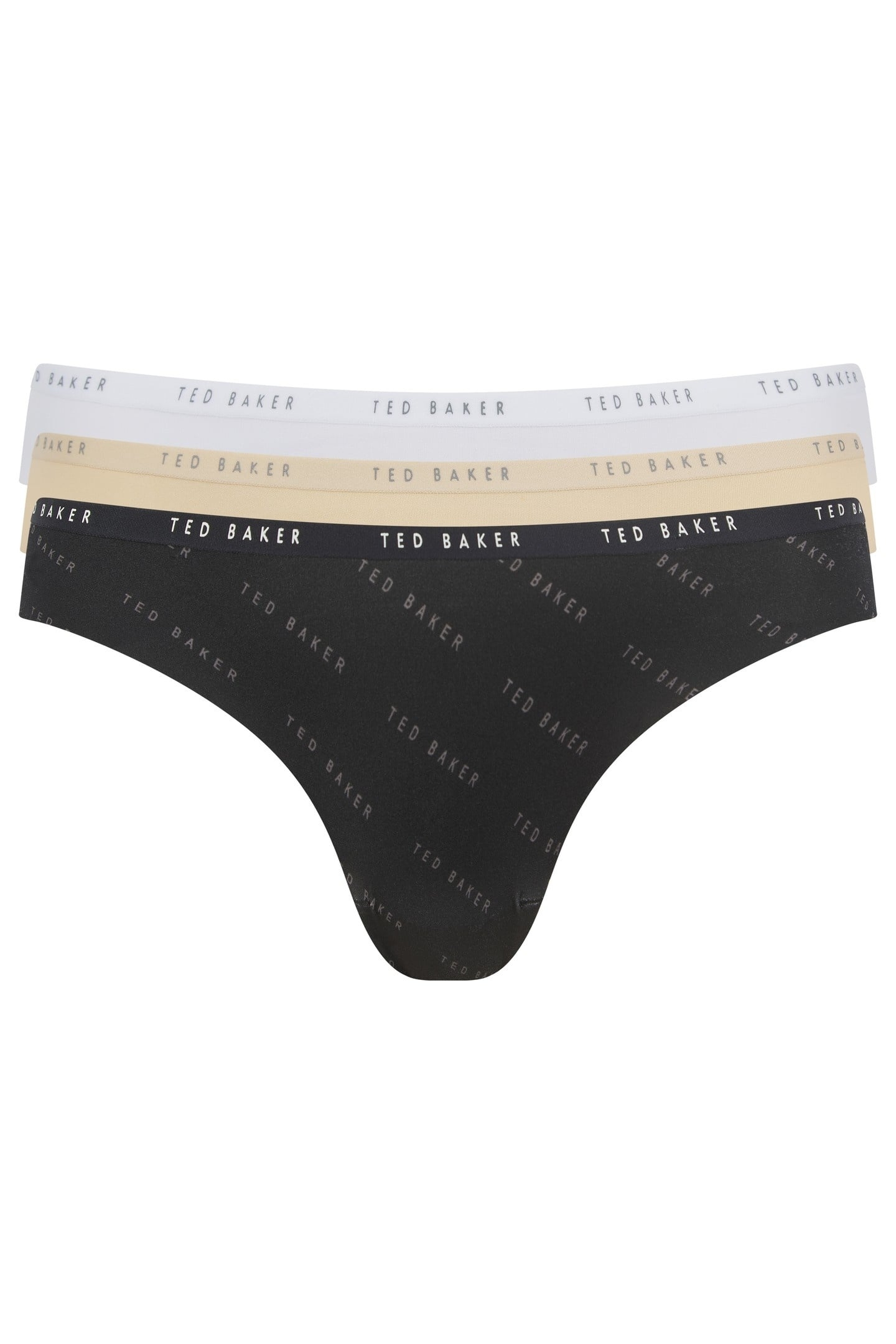 MILA 3PK EMBOSSED BRIEF WHITE/BLACK/CREAM 2