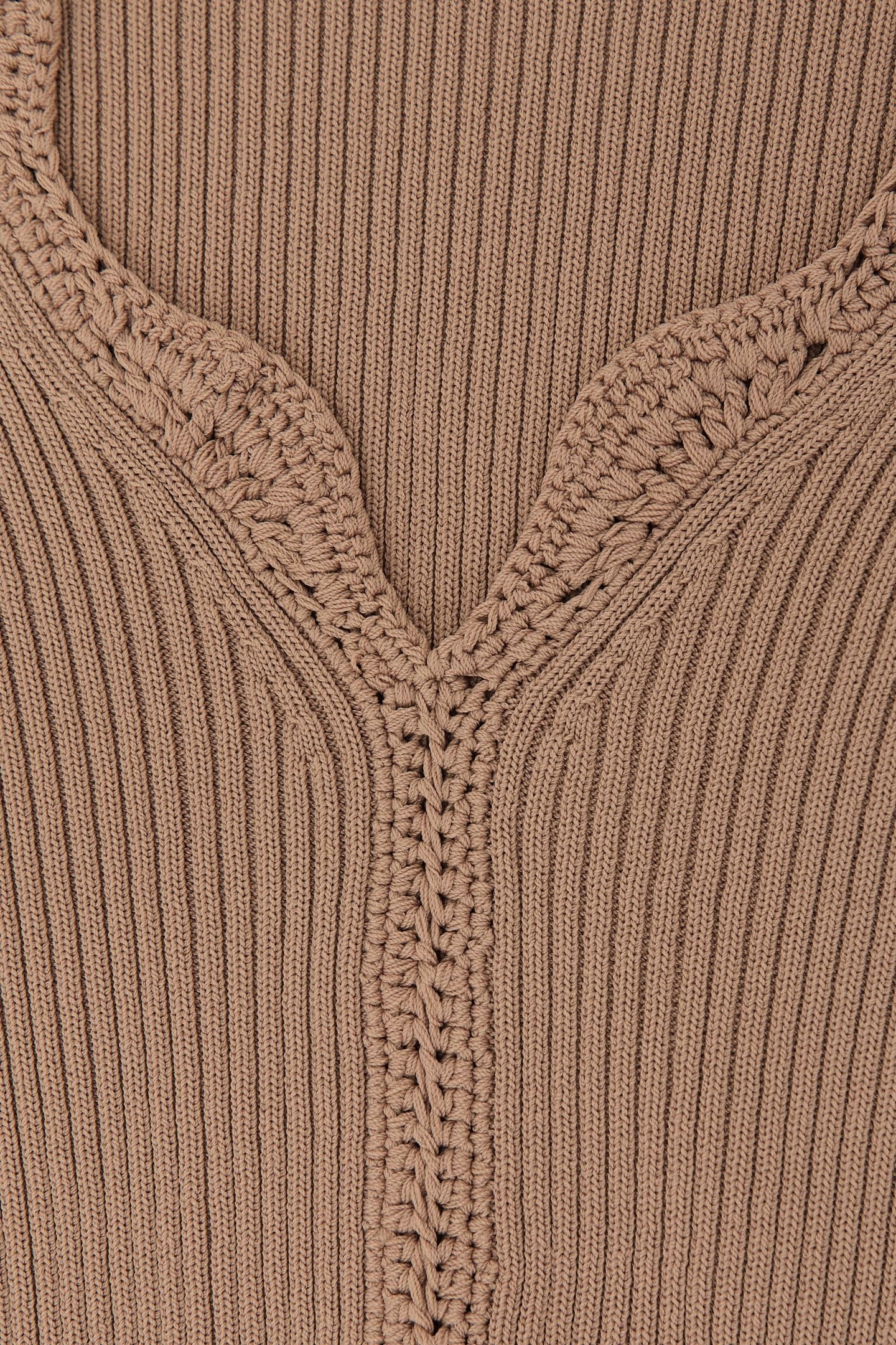 CROCHET STITCH TOP TAUPE NEUTRAL 5
