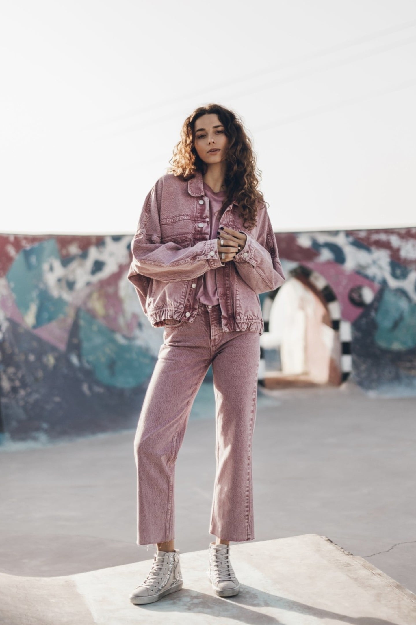 THE PINK FADED CROPPED STRAIGHT JEANS PINK 1