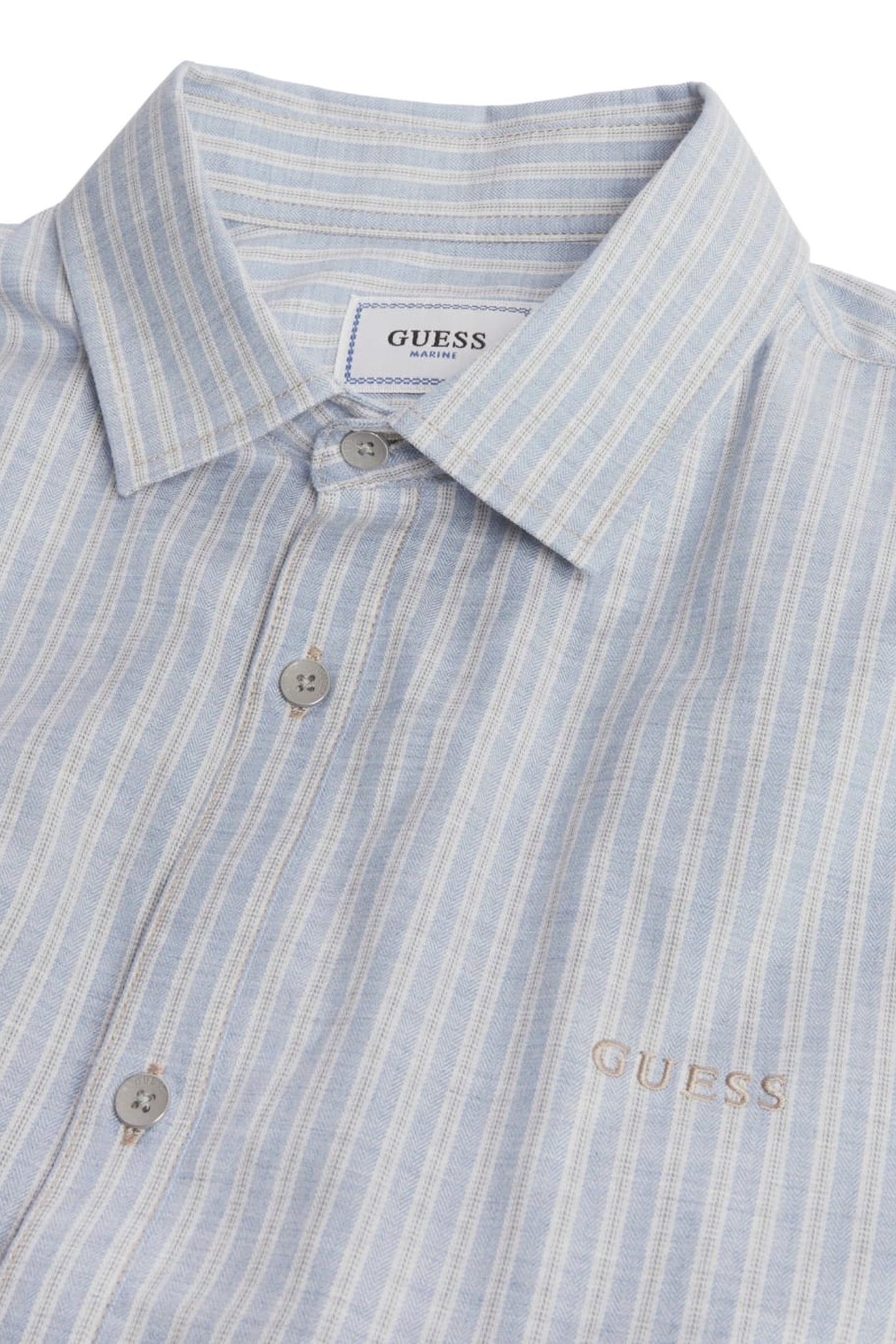 GUESS ECO LS COLLINS SHIRT GREEN MEDIUM IRR STR 2