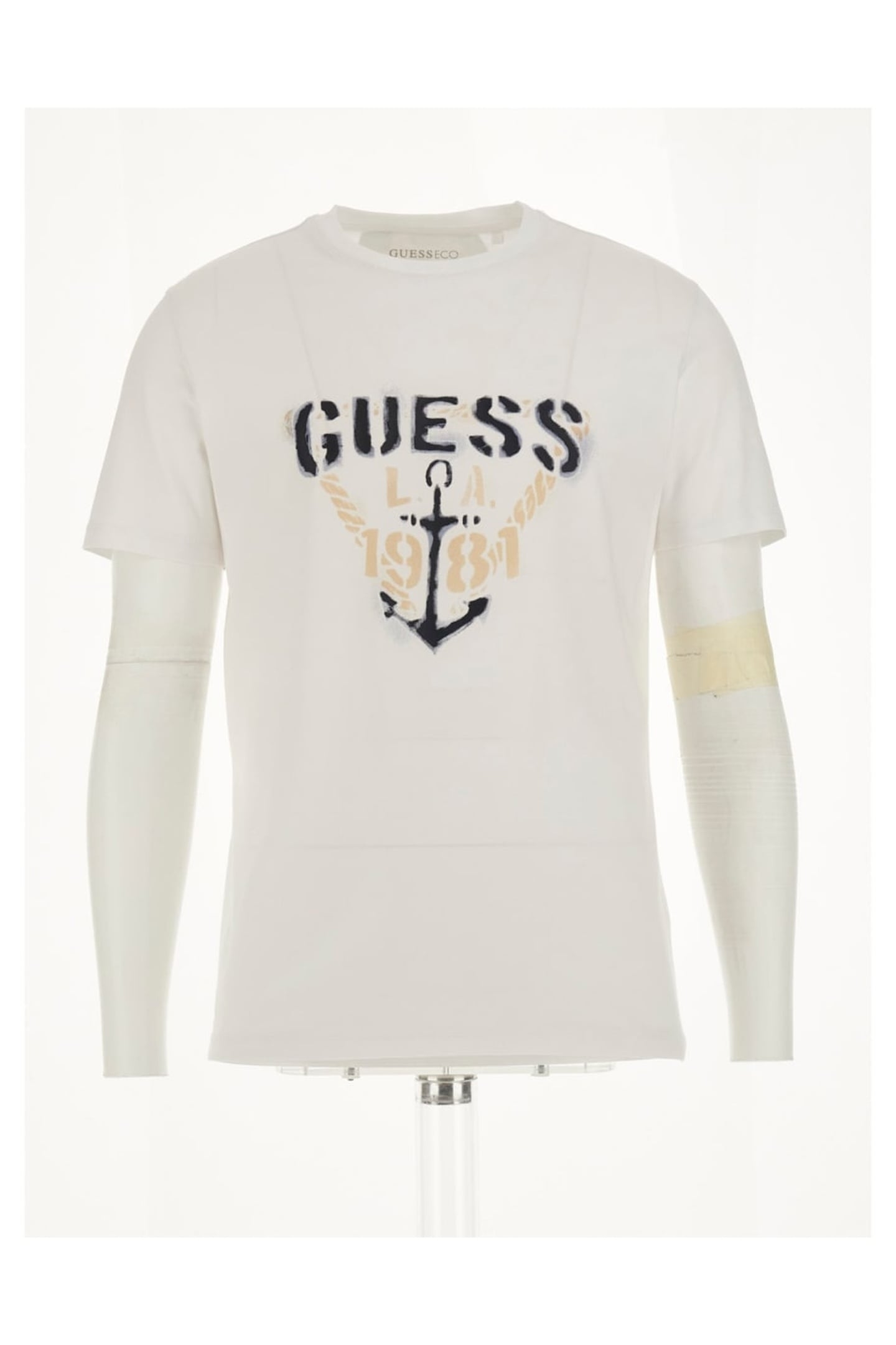 GUESS ECO SS CN MARINA TRIANGL PURE WHITE 1