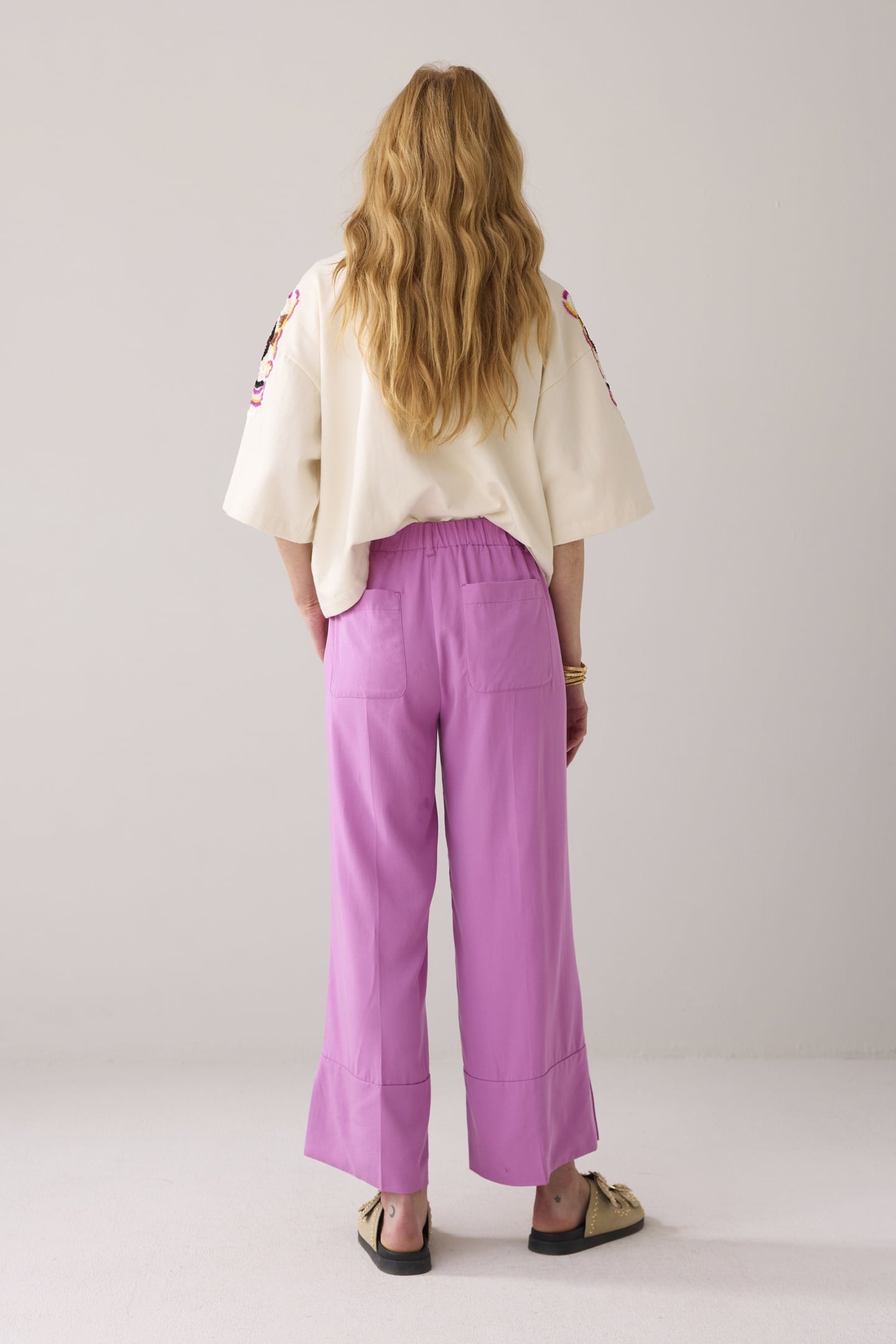 TROUSERS TENCEL CYCLAAM 2
