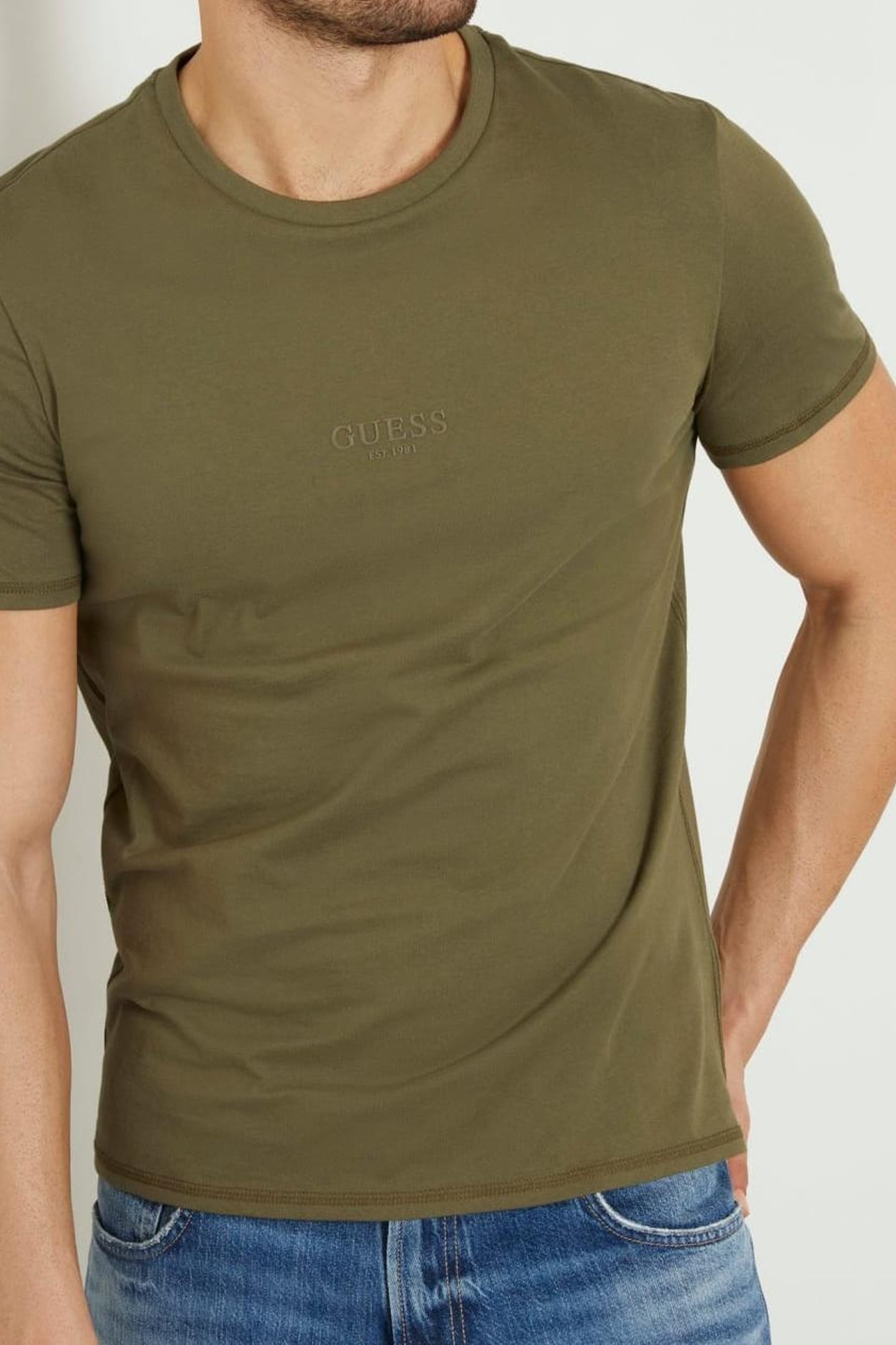 GUESS ECO AIDY CN SS TEE ARMY OLIVE 1