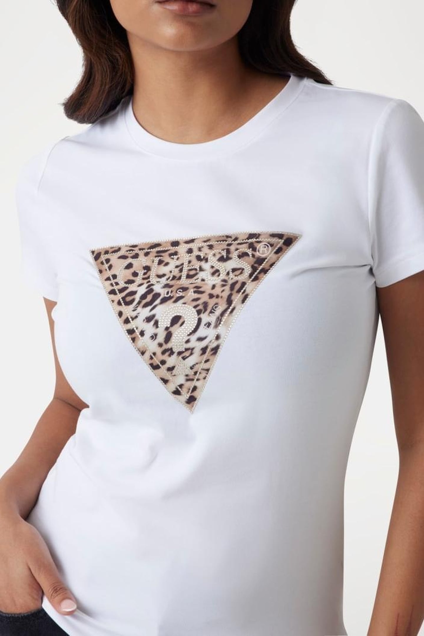 GUESS ECO SS CN ALICE TEE PURE WHITE 3